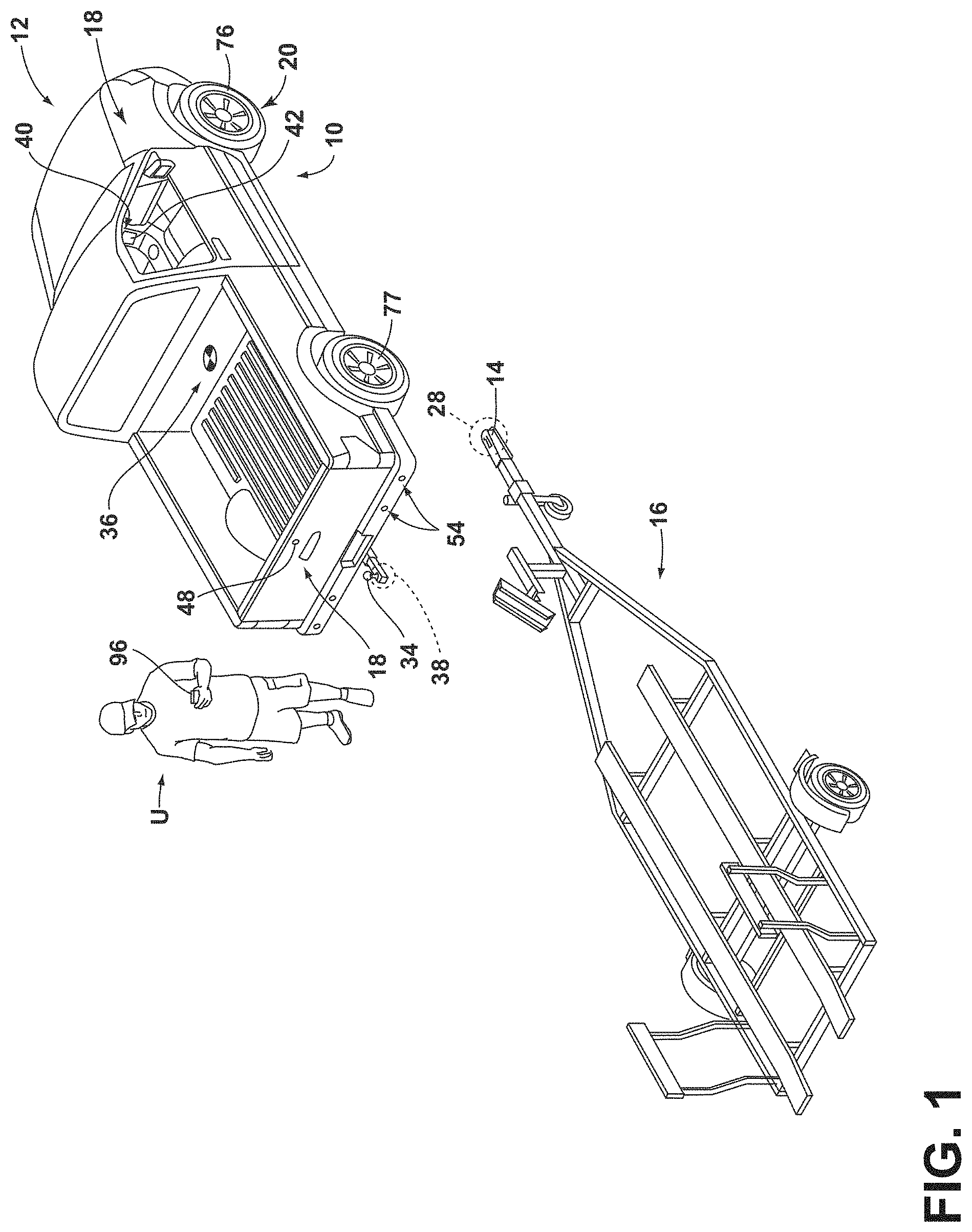 Patent US11787436 — Differentiating between near trailer and connected trailer — Figure 1