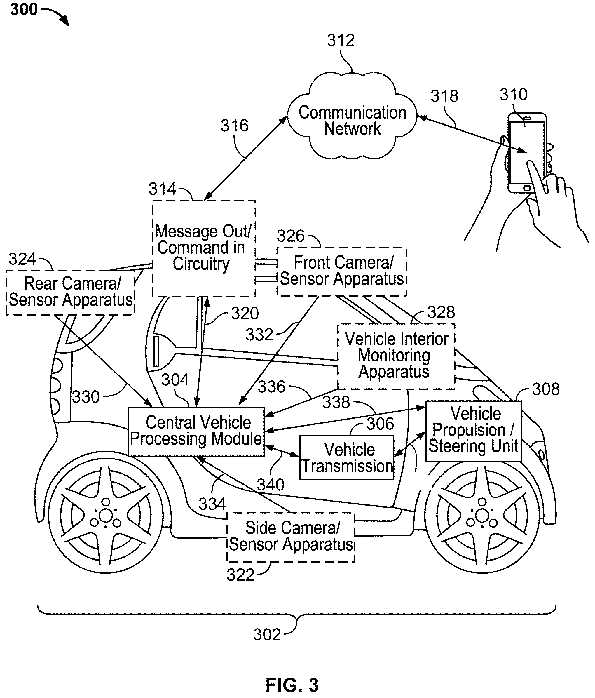 Patent US11787441 Figure 3 – Stationary vehicle impact analysis and decision making