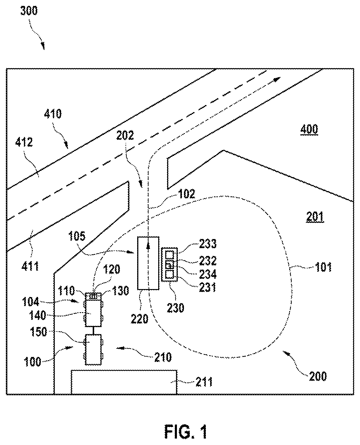 Patent US11787443 — Use of a load distribution of an automated utility vehicle for trajectory planning and trajectory control adapted in a situation-dependent fashion — Figure 1