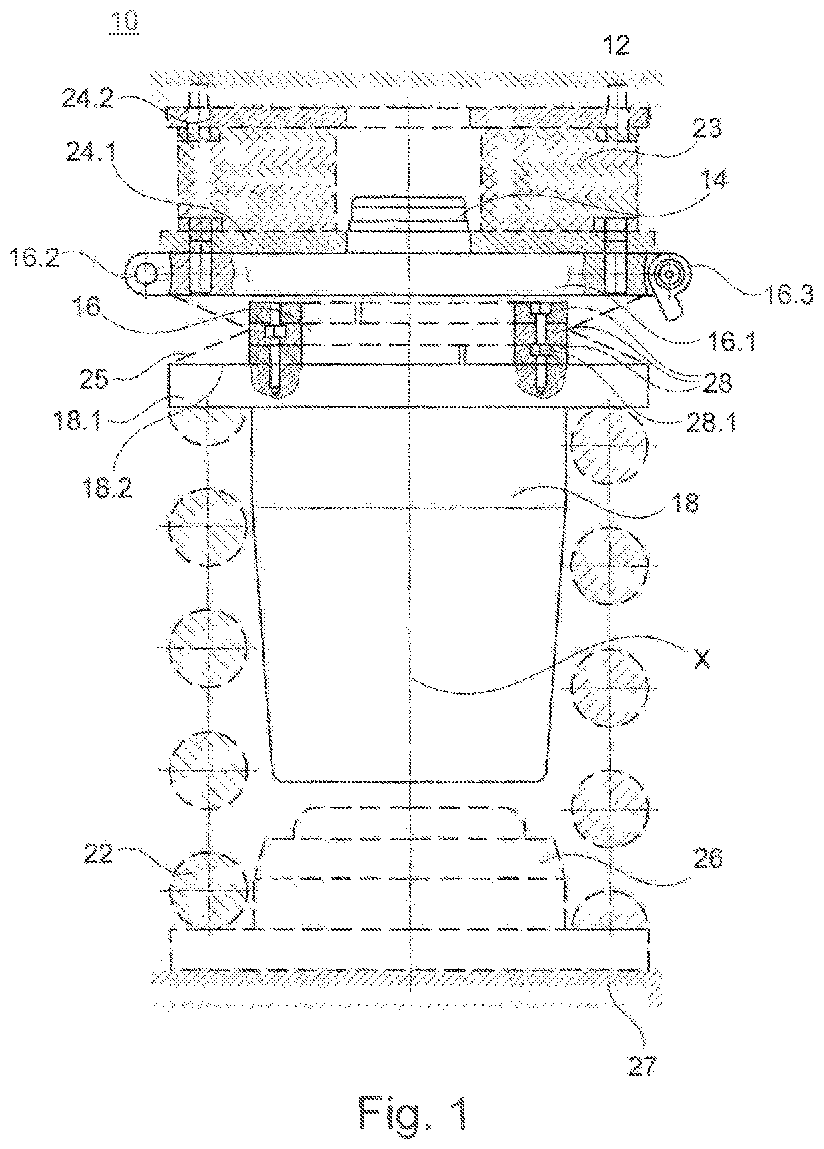 Patent US11787450 — Level control system for adjusting the level of a vehicle, in particular a rail vehicle — Figure 1