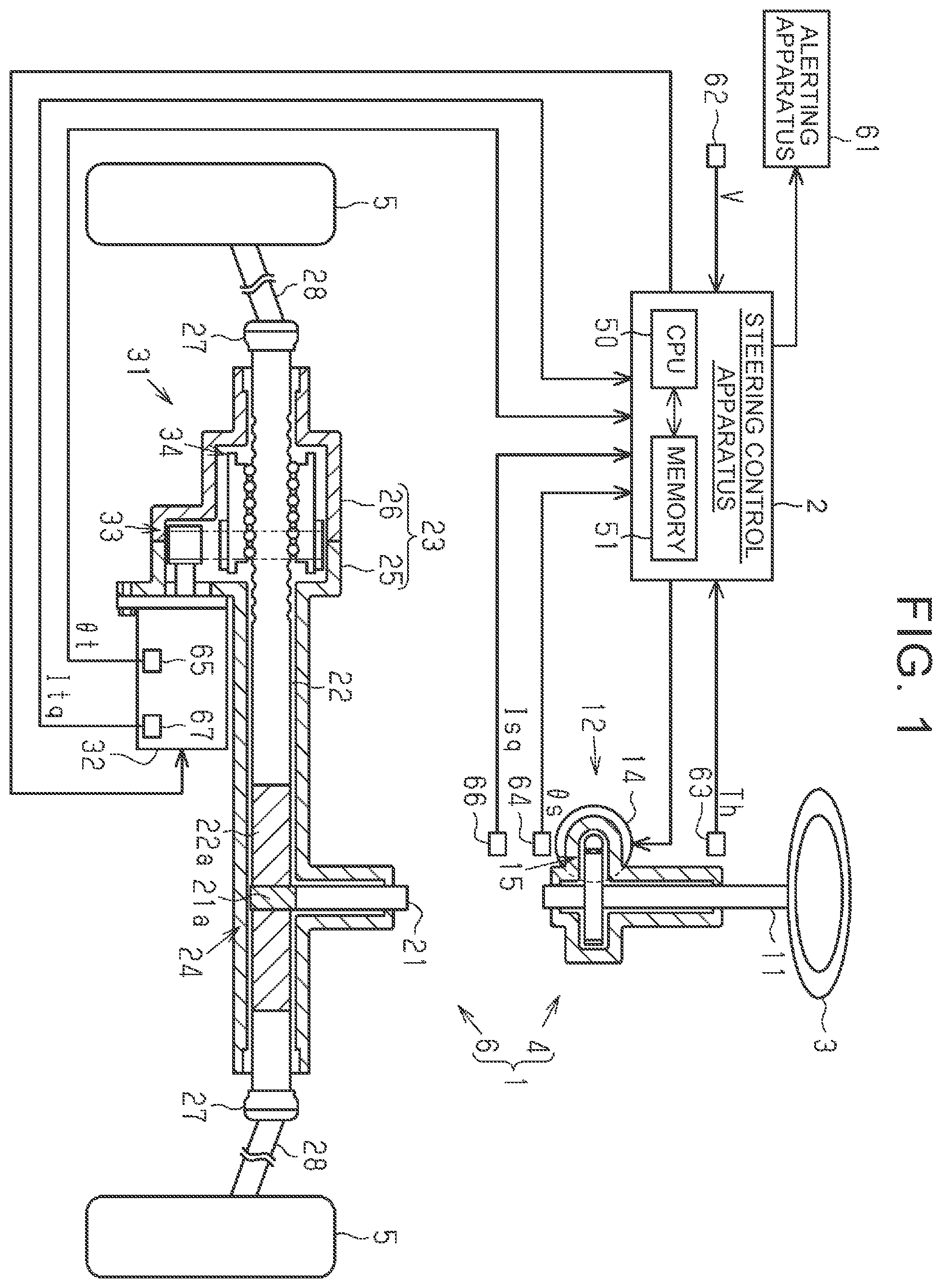 Patent US11787465 — Steering control apparatus — Figure 1