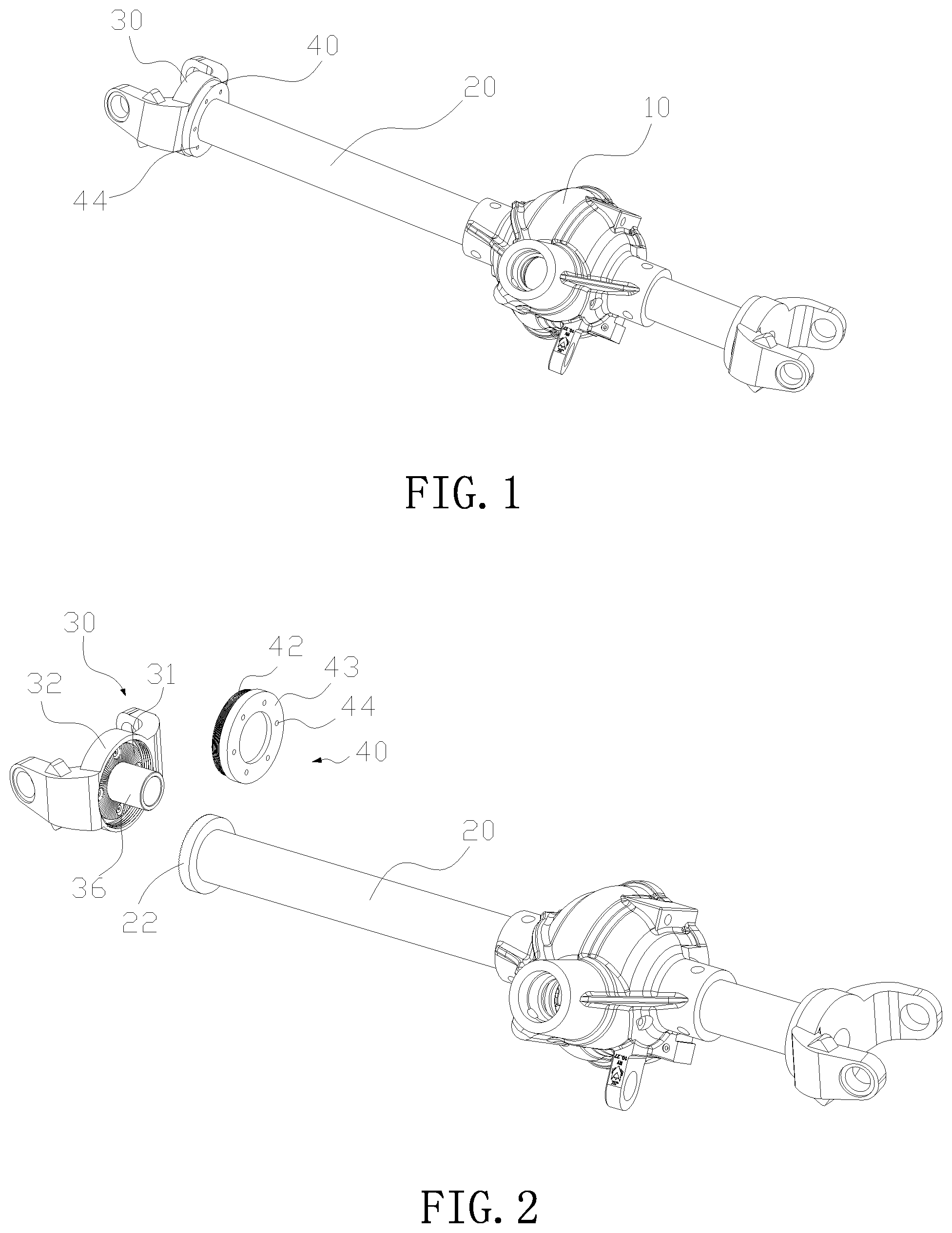 Patent US11787473 — Adjustable front axle and a vehicle having same — Figure 1