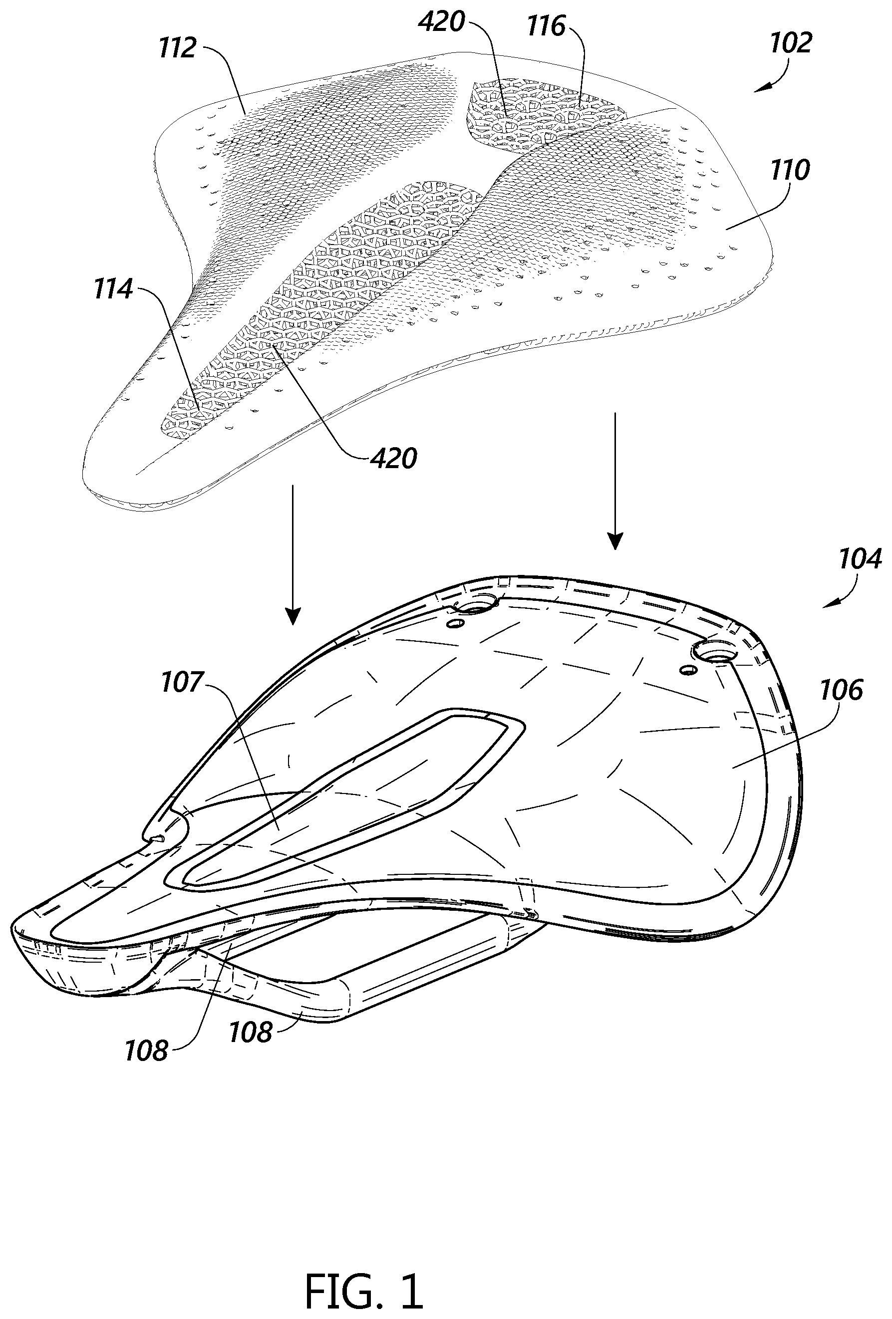 Patent US11787490 Figure 1 – Bicycle saddle