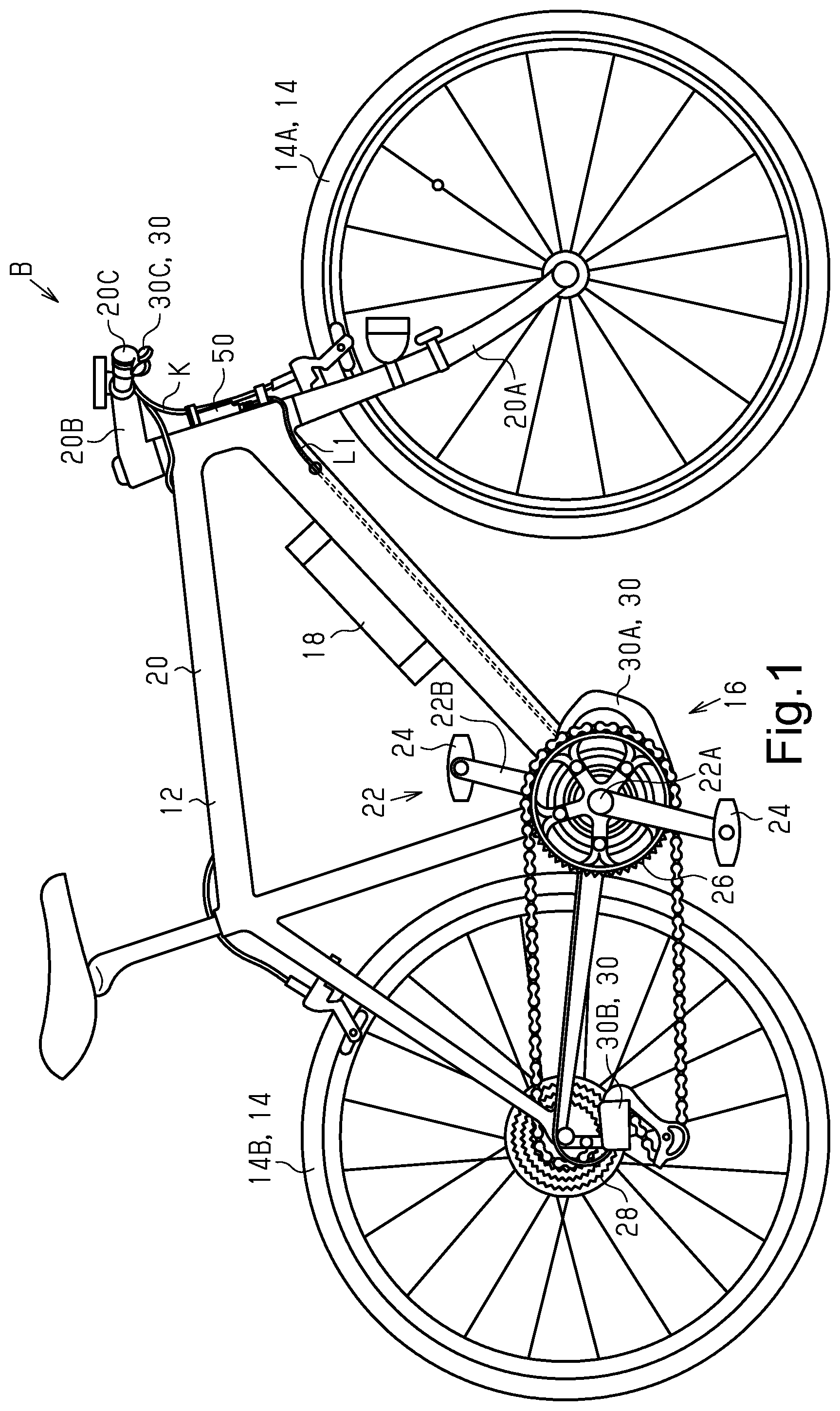 Patent US11787499 — Bicycle communication apparatus — Figure 1