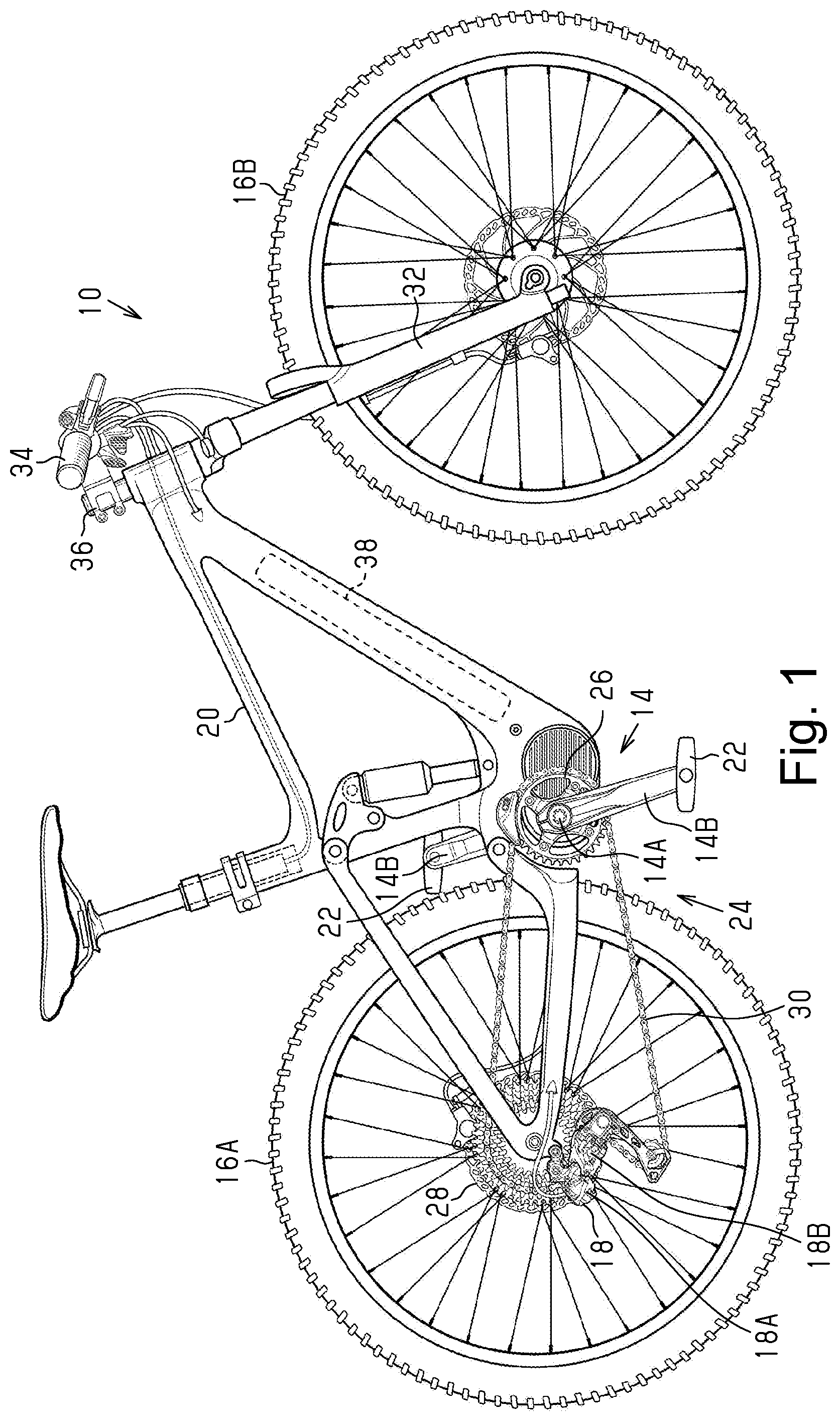 Patent US11787500 — Human-powered vehicle control device — Figure 1