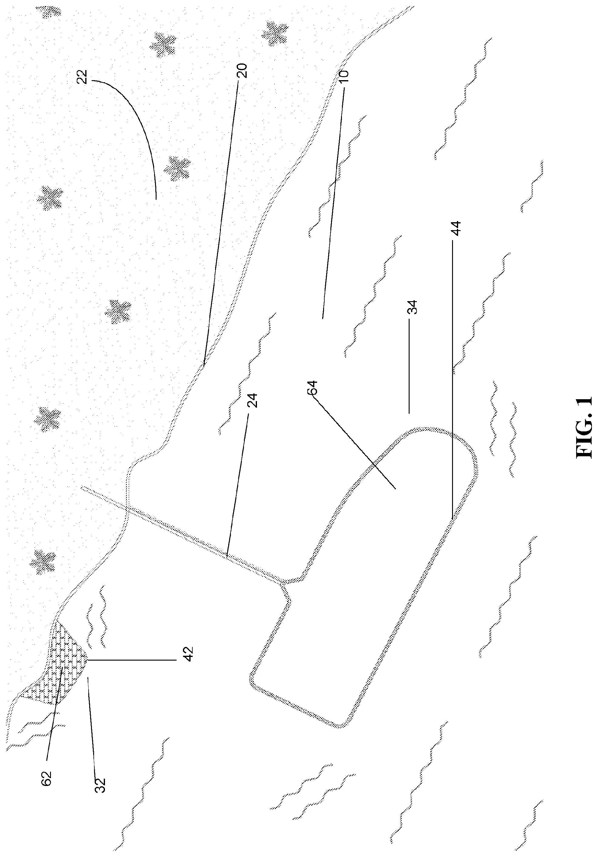 Patent US11787514 — Marine construction and a method for constructing the same — Figure 1