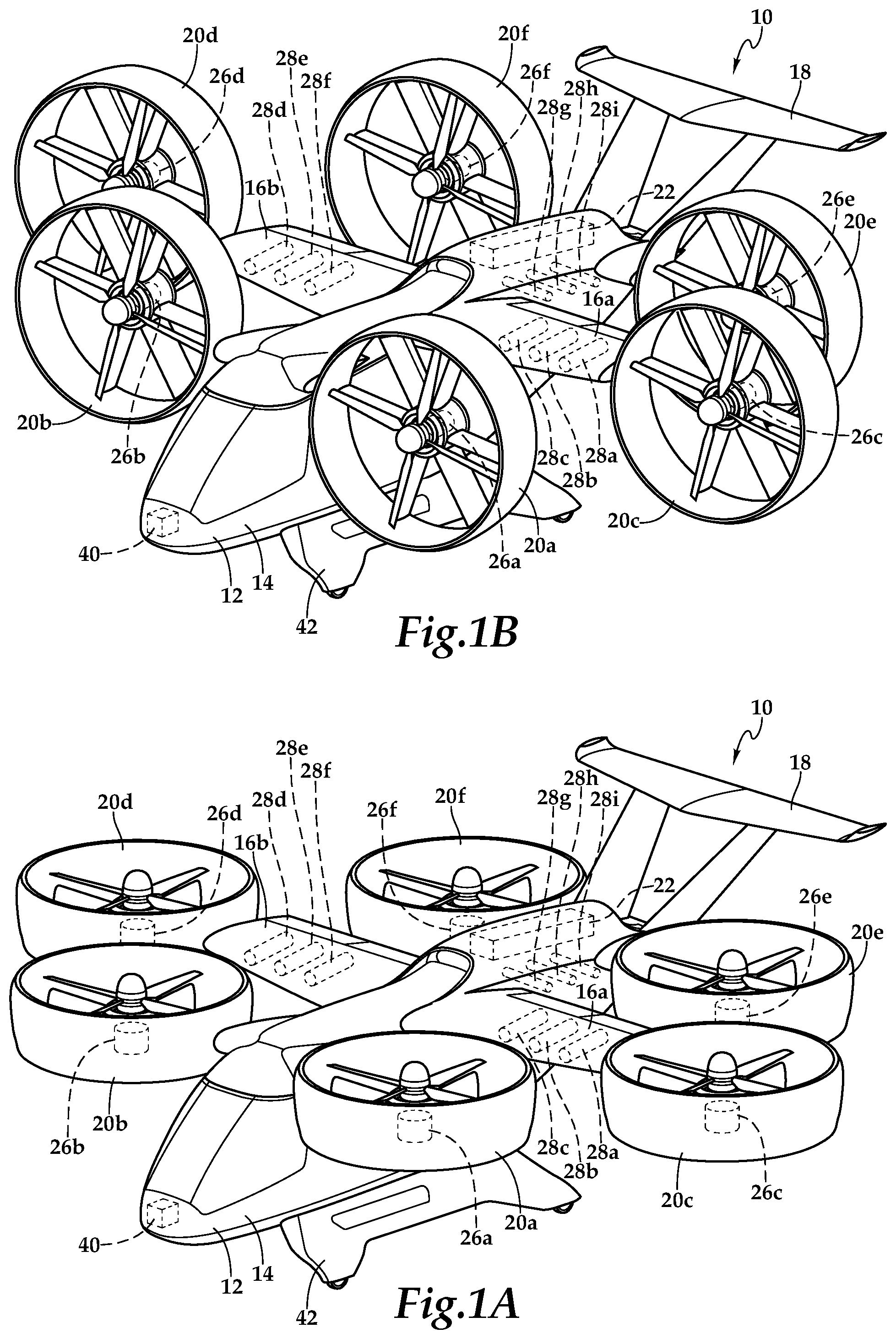 Patent US11787554 — Aircraft airframes having integral fuel tanks — Figure 1