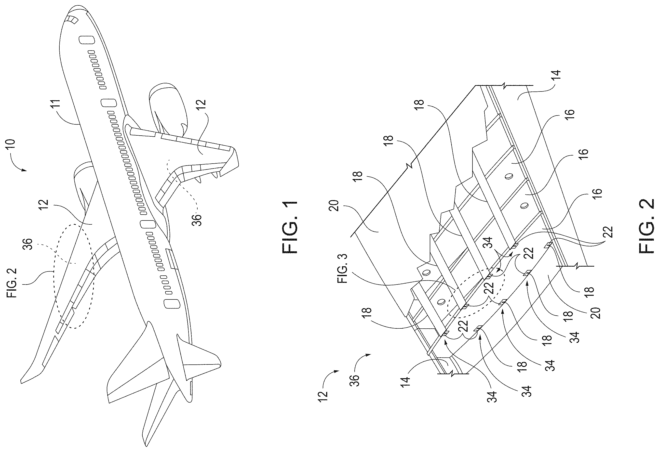 Patent US11787555 — Fuel dams, aircraft wing boxes, aircraft, and methods of assembling aircraft wings — Figure 1