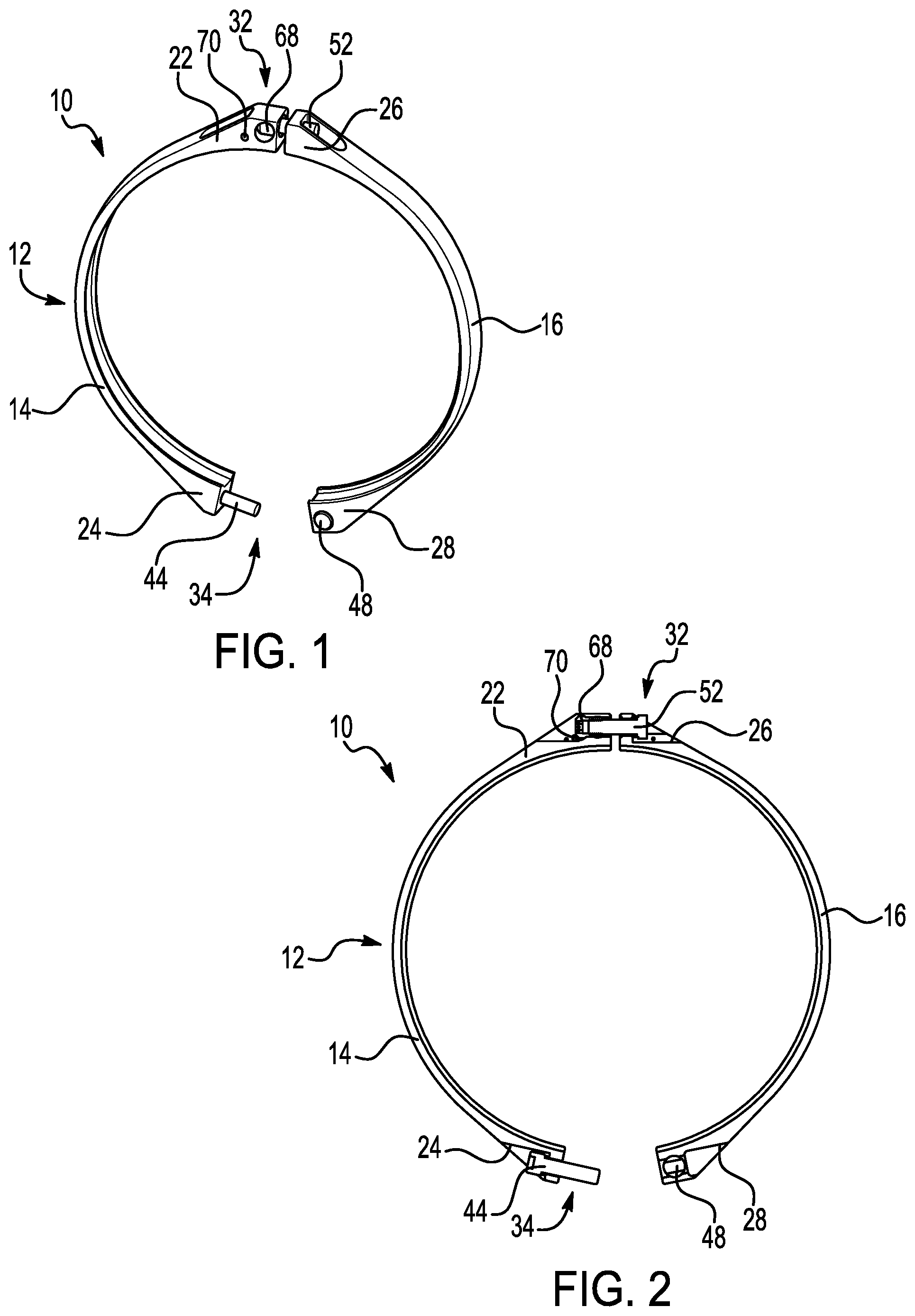 Patent US11787570 — Multi-part Marman band clamp with retainer — Figure 1