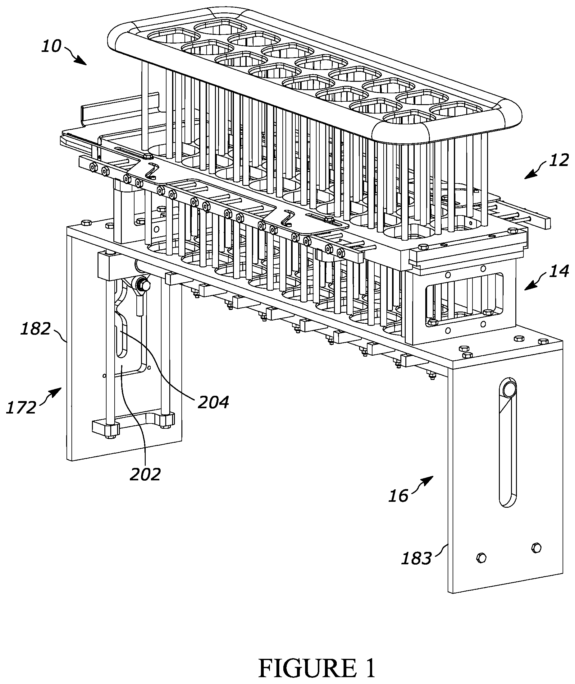 Patent US11787579 — Lid pick and place system and method of use thereof — Figure 1
