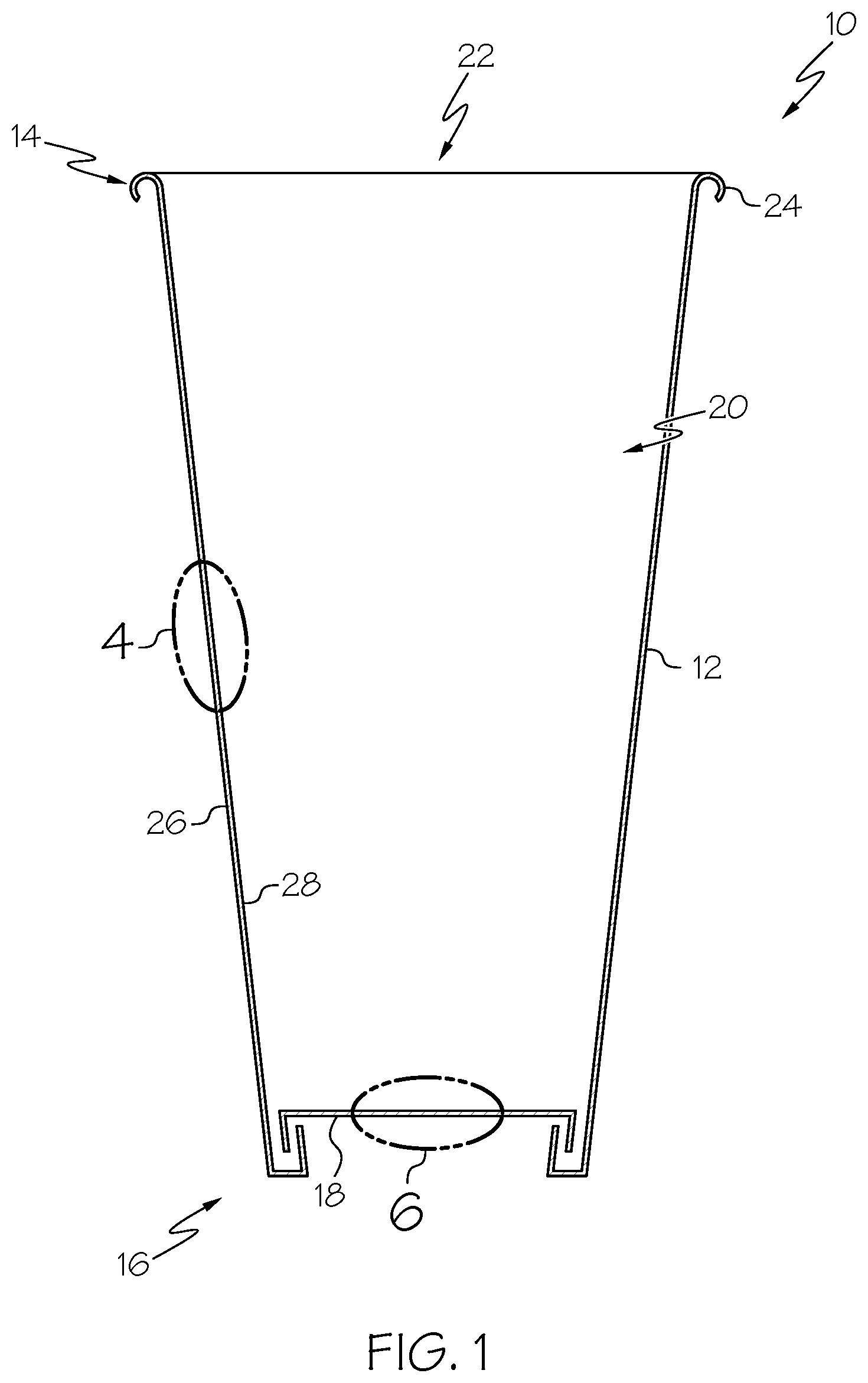 Patent US11787592 — Heat-sealable paperboard structures and associated paperboard-based containers — Figure 1