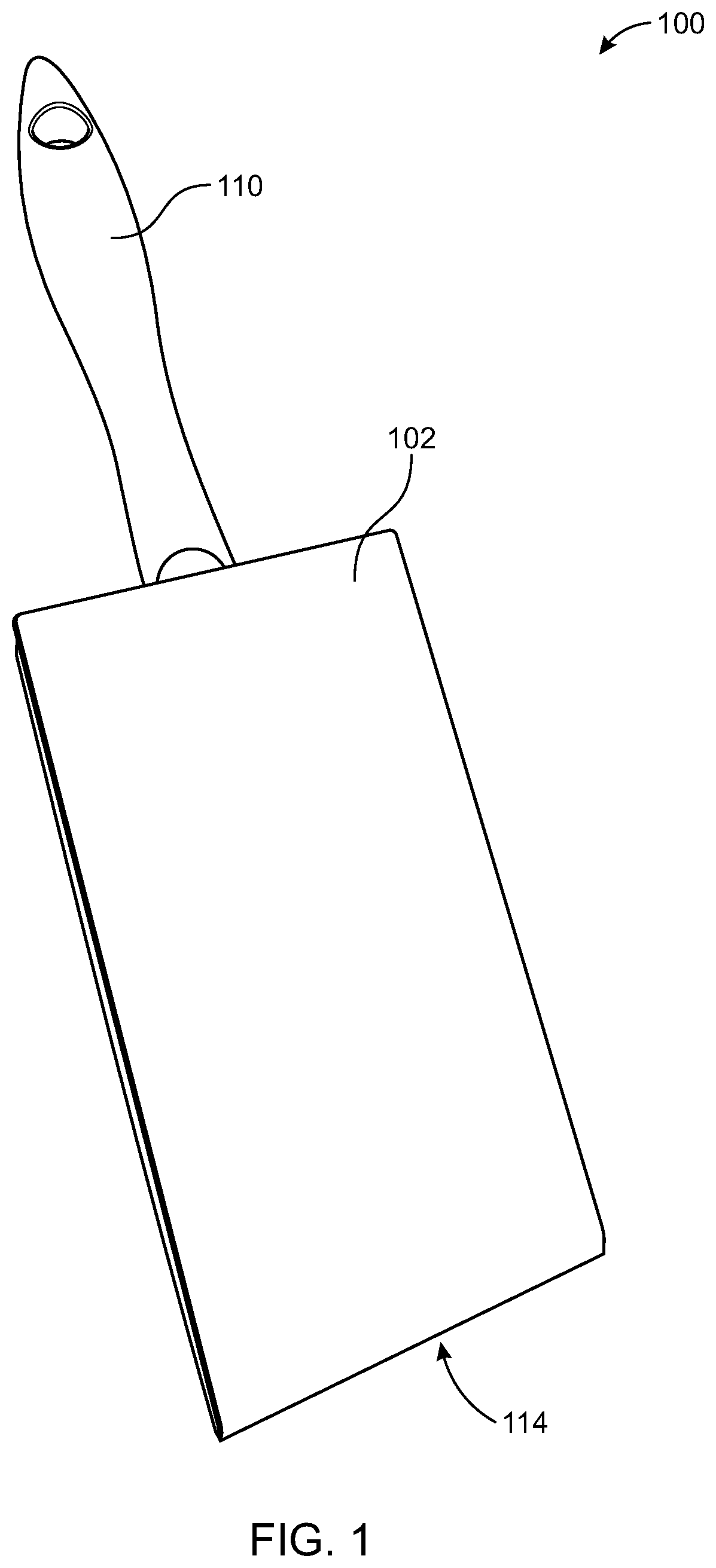 Patent US11787593 — Retail packaging for angular brush — Figure 1