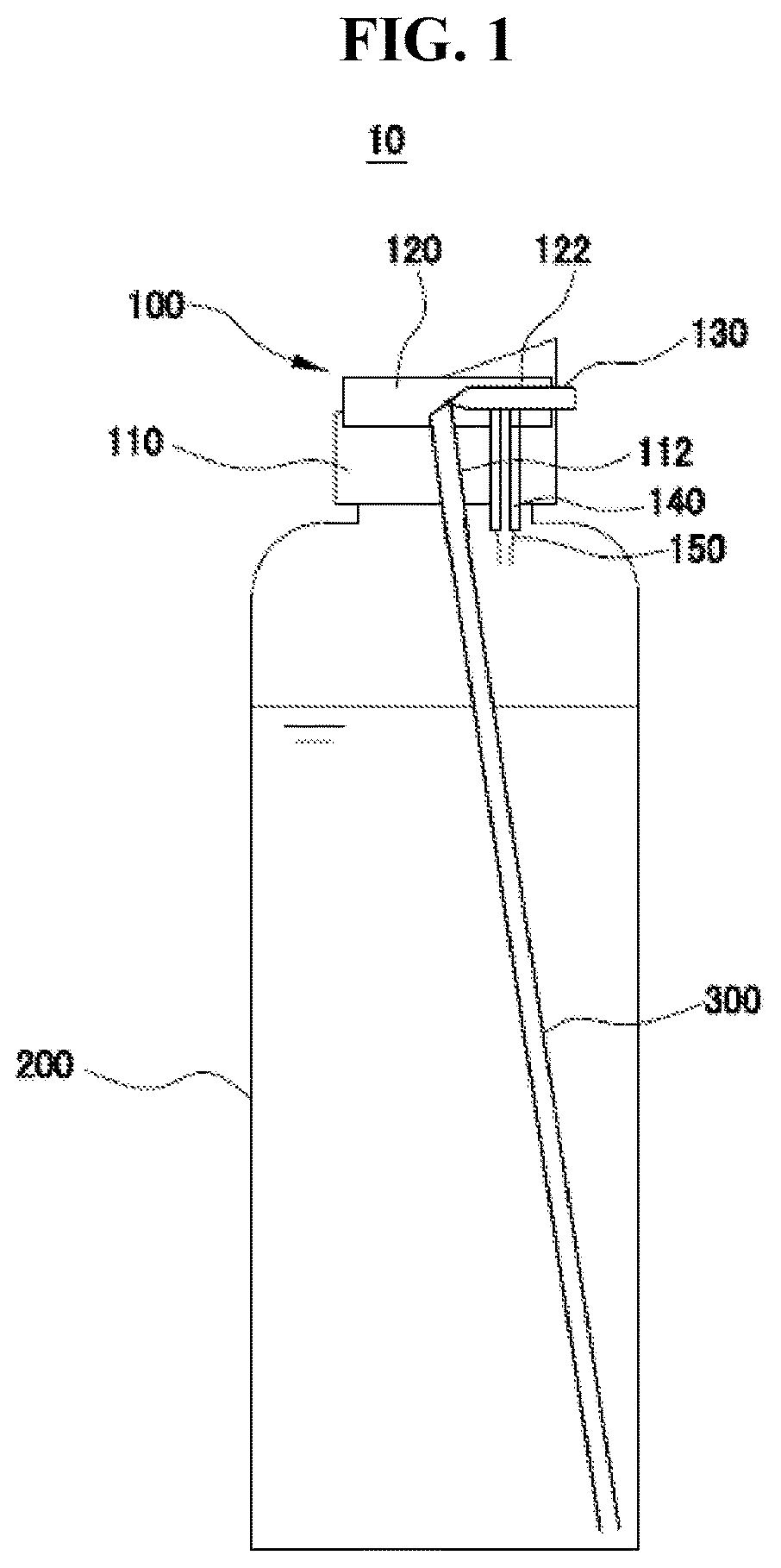 Patent US11787608 — Discharge-type cap and bottle having the same — Figure 1