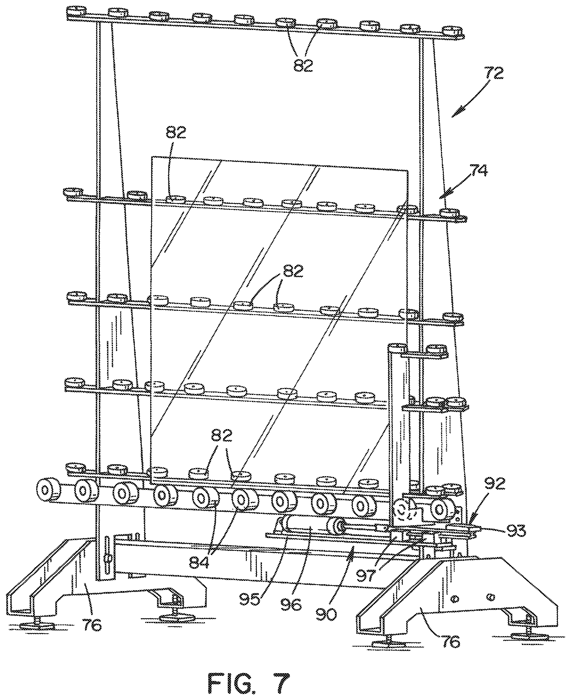 Patent US11787622 Figure 8 – Racking system and method