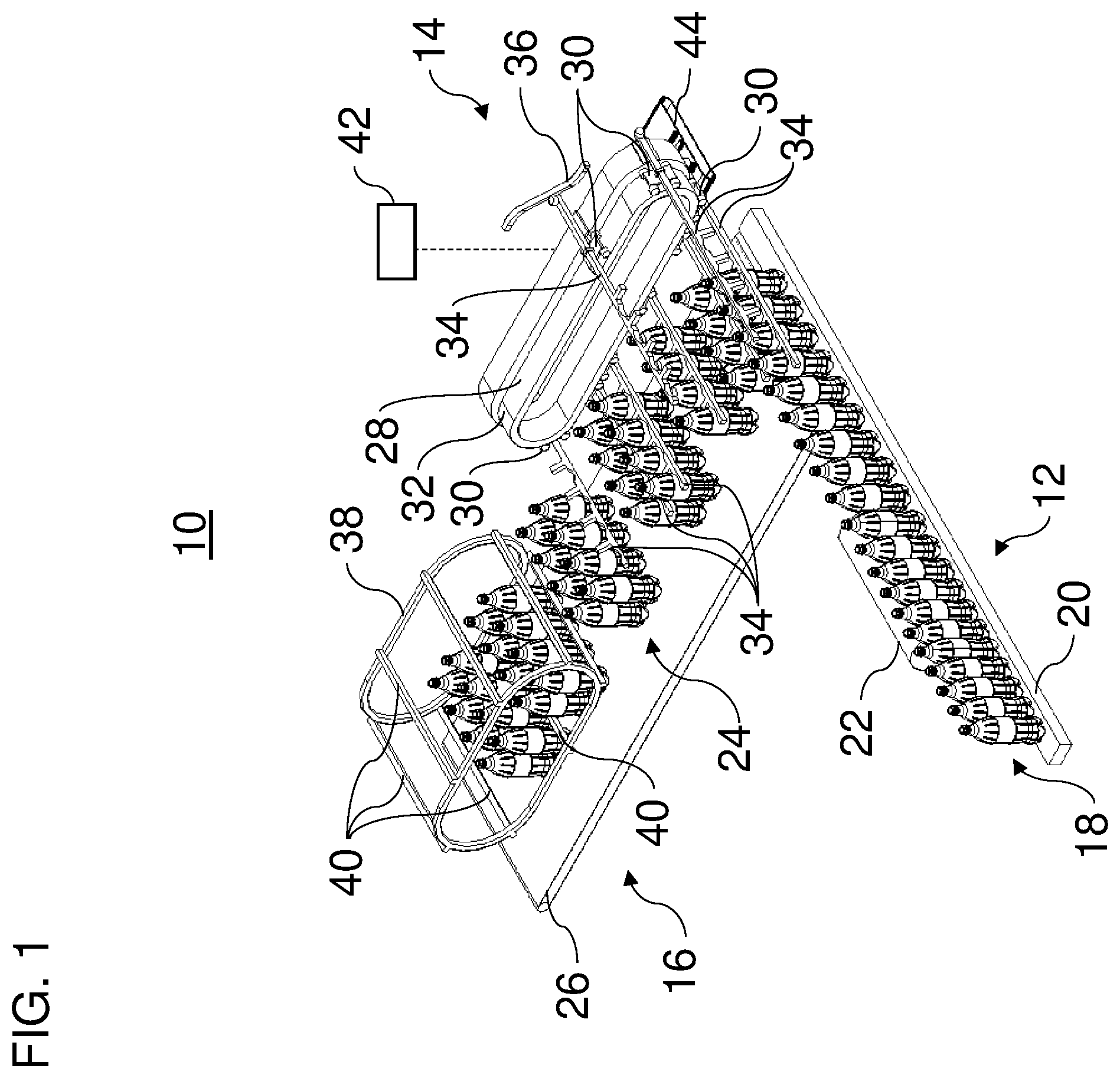 Patent US11787641 — Method and device for distributing and/or grouping containers — Figure 1