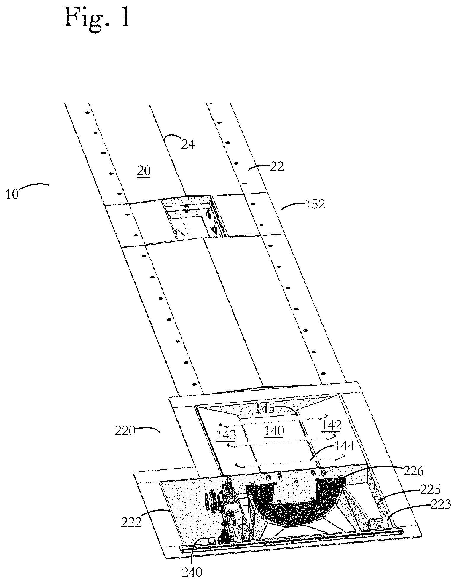 Patent US11787648 — Grain bin unloading conveyor system — Figure 1