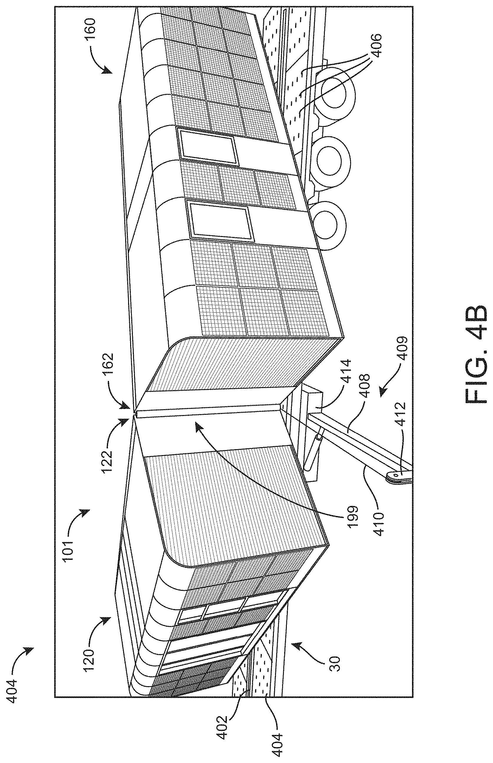 Patent US11787650 Figure 5 – Trailer with loading and unloading system