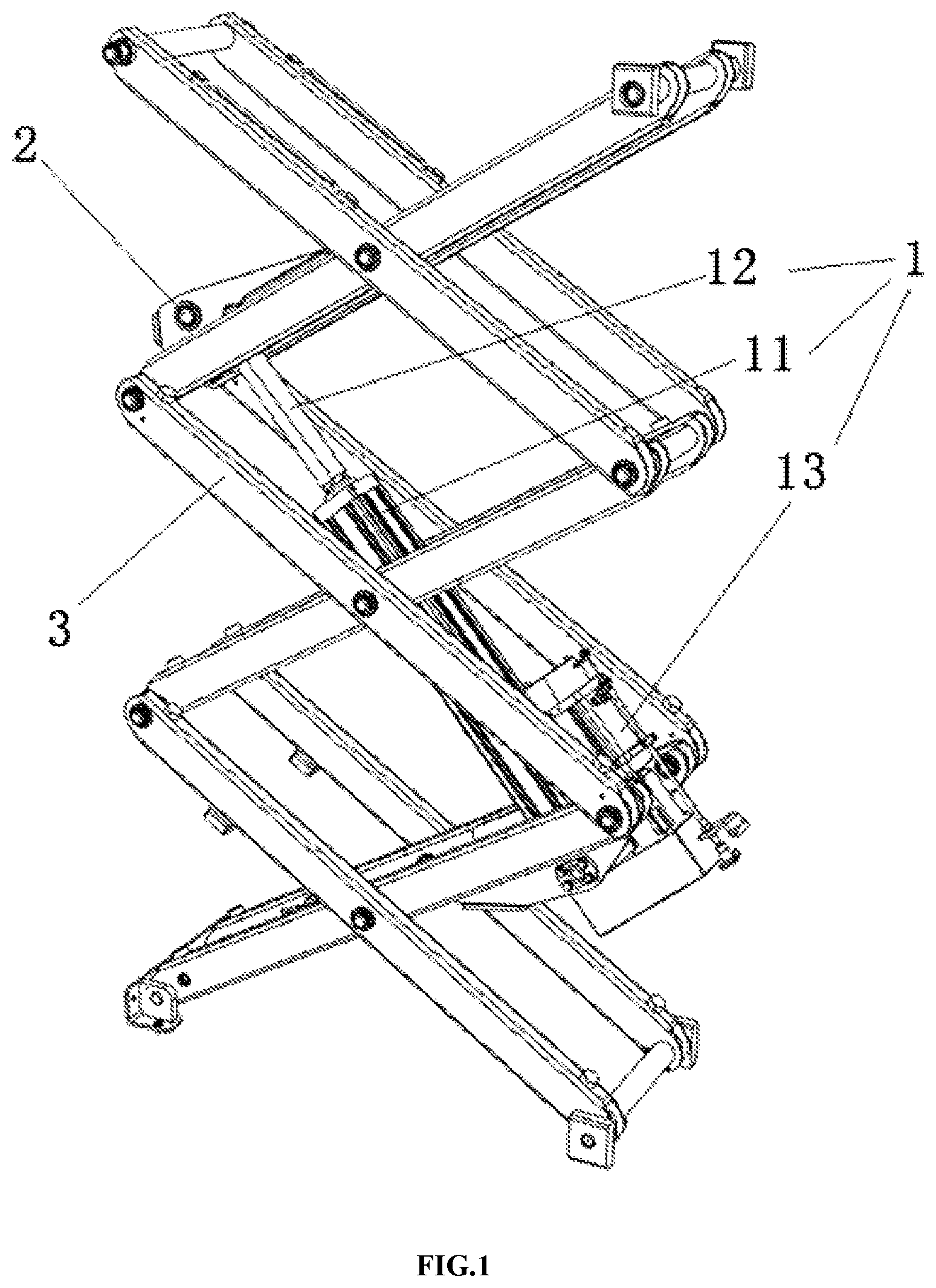 Patent US11787675 — Scissor aerial work platform and scissor lifting assembly thereof — Figure 1