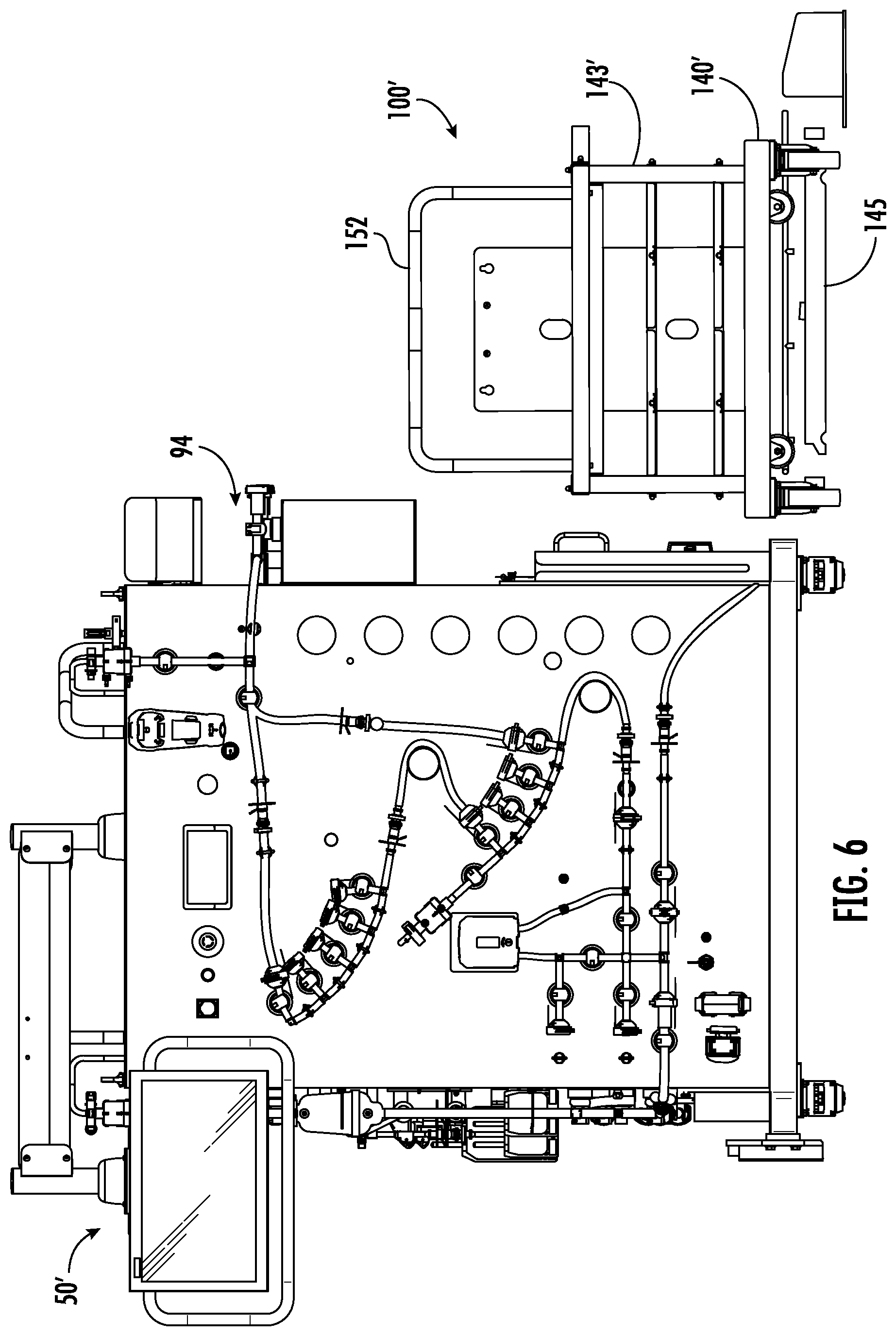 Patent US11787680 Figure 6 – Fluid distribution system with single use manifold fluid recovery assembly