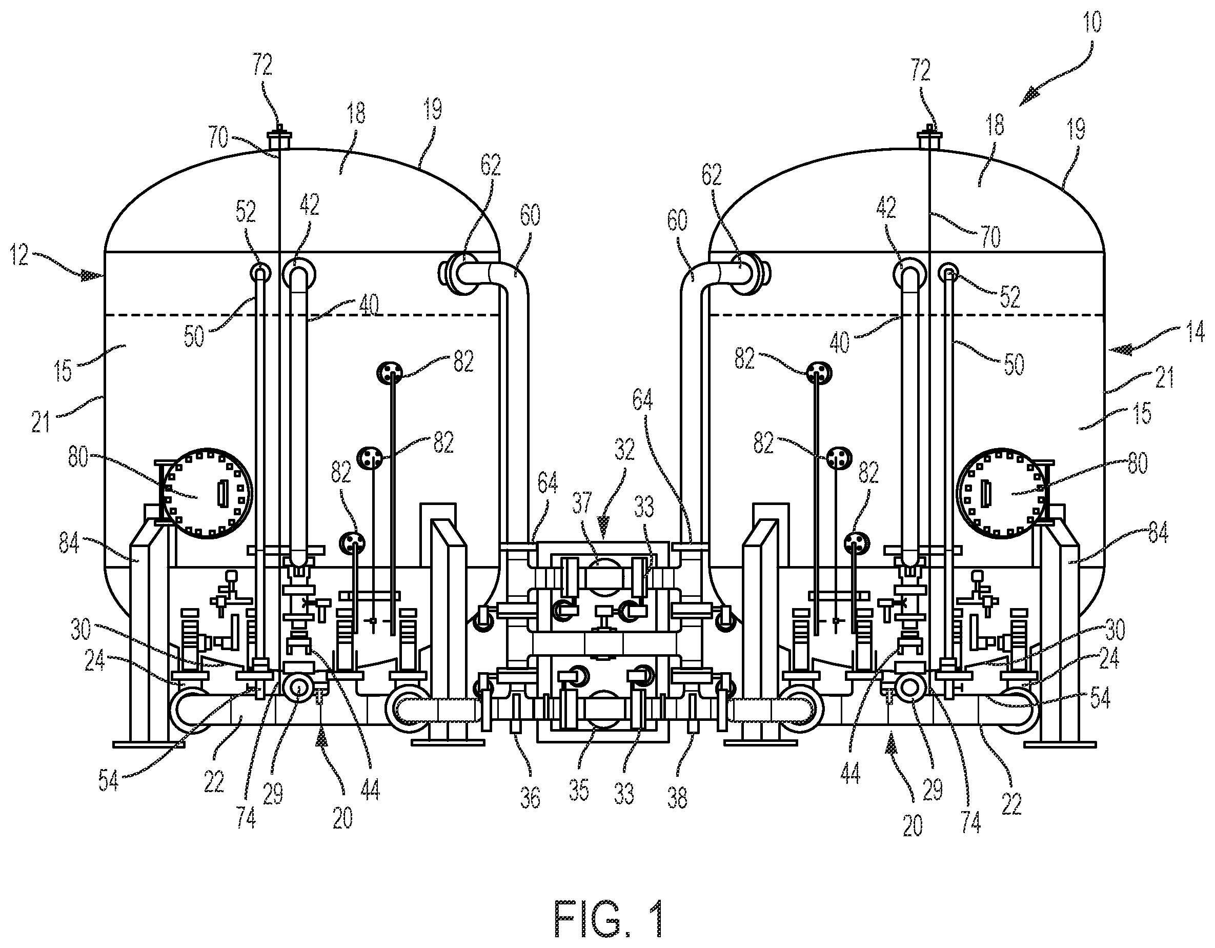 Patent US11787704 — Water treatment systems and methods of treating water — Figure 1
