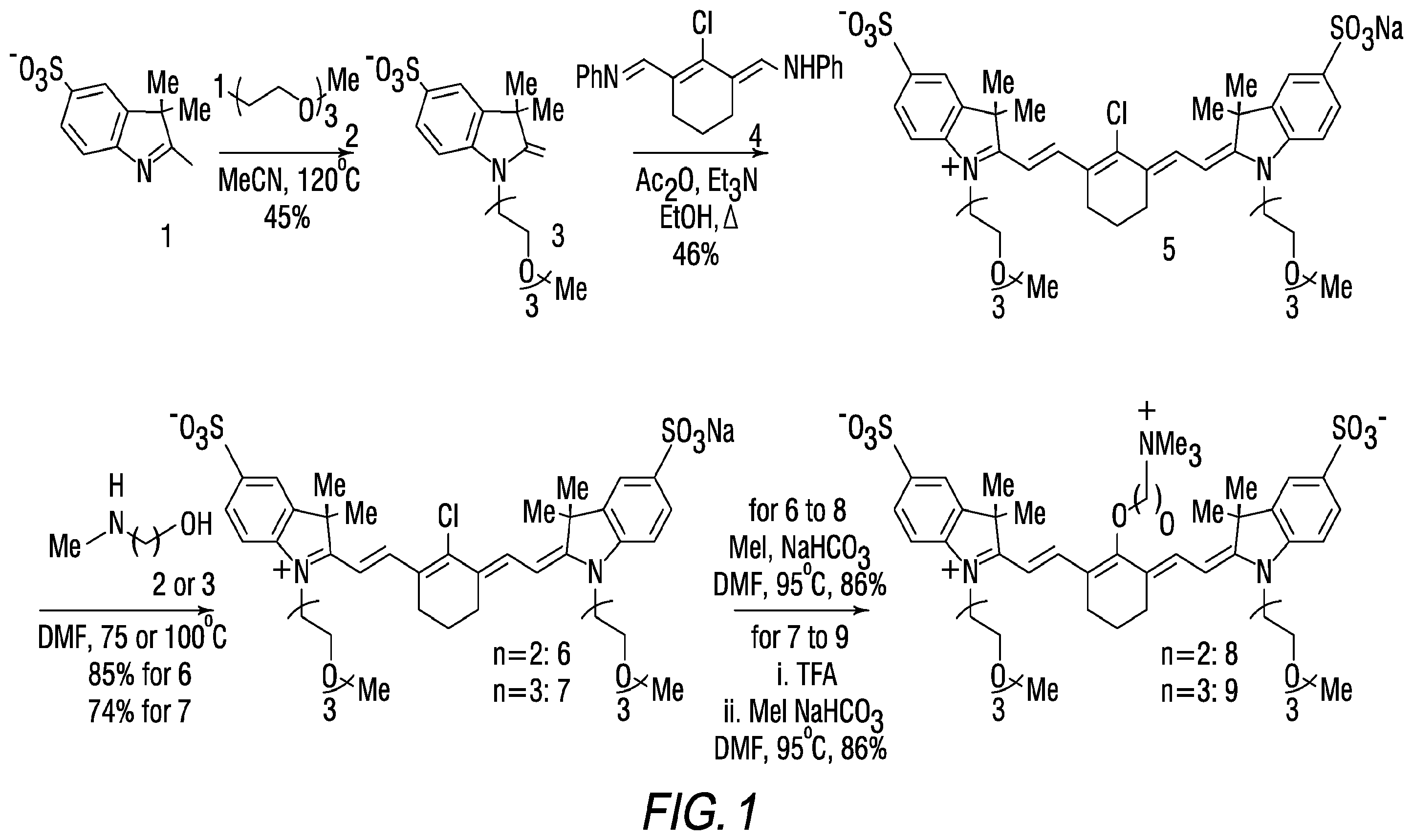 Patent US11787764 — Heptamethine cyanines for use as fluorescent markers of the biliary and renal systems — Figure 1