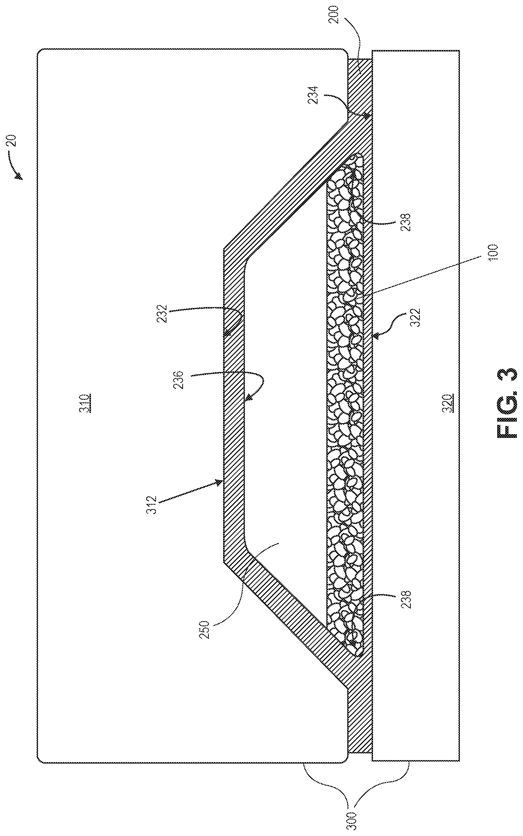 Patent US11787914 Figure 2 – Expandable media with flexible skin as tooling for composite parts