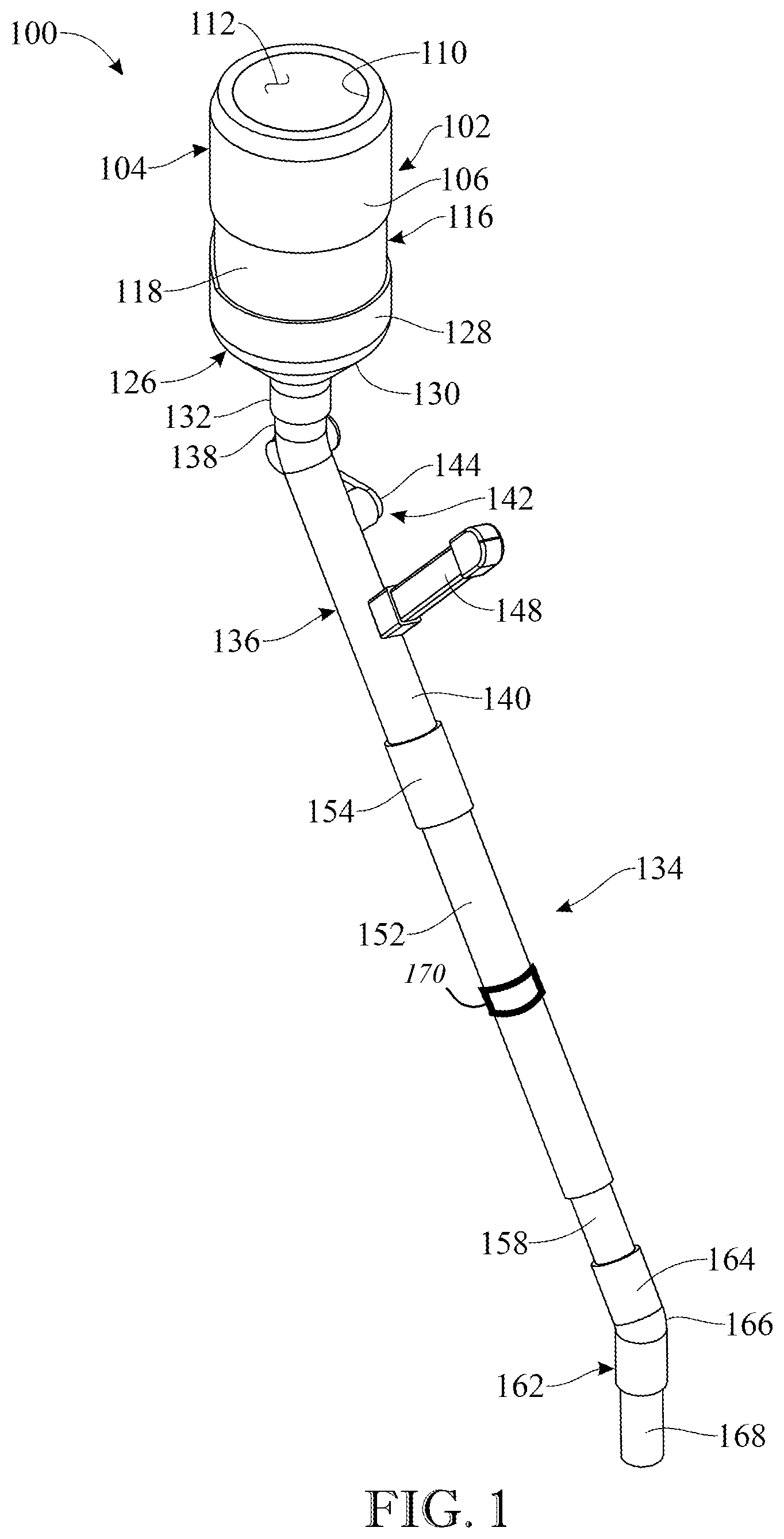 Patent US11793107 — Gardening material dispensing apparatus — Figure 1