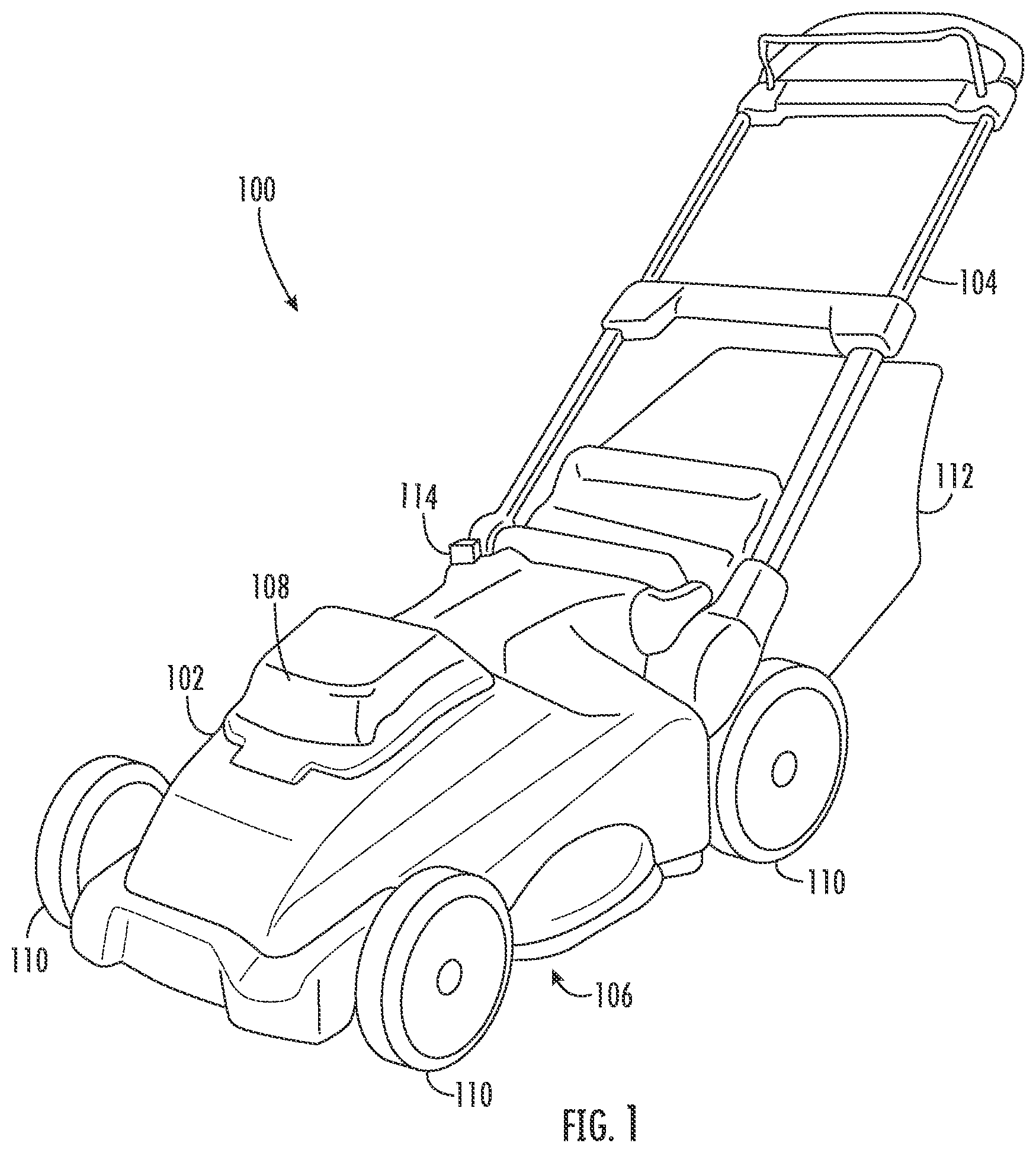 Patent US11793109 — Lawnmowers with safety features and methods associated therewith — Figure 1