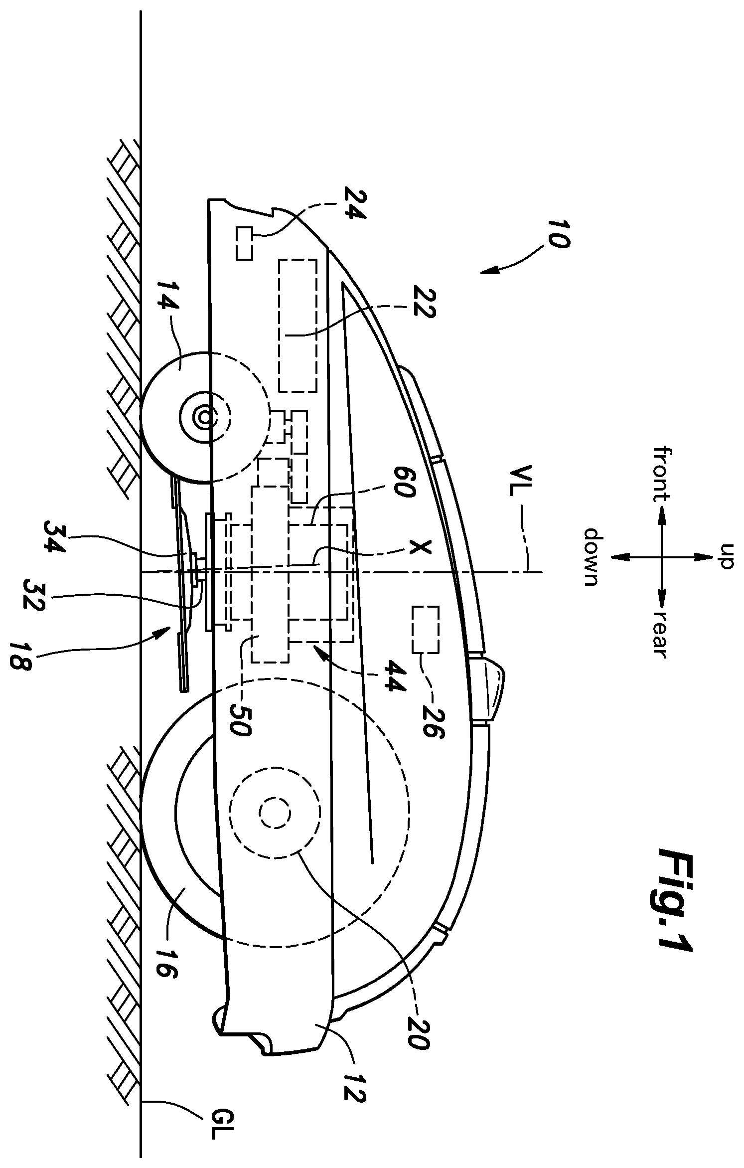 Patent US11793110 Figure 1 – Work machine with height adjustable work unit
