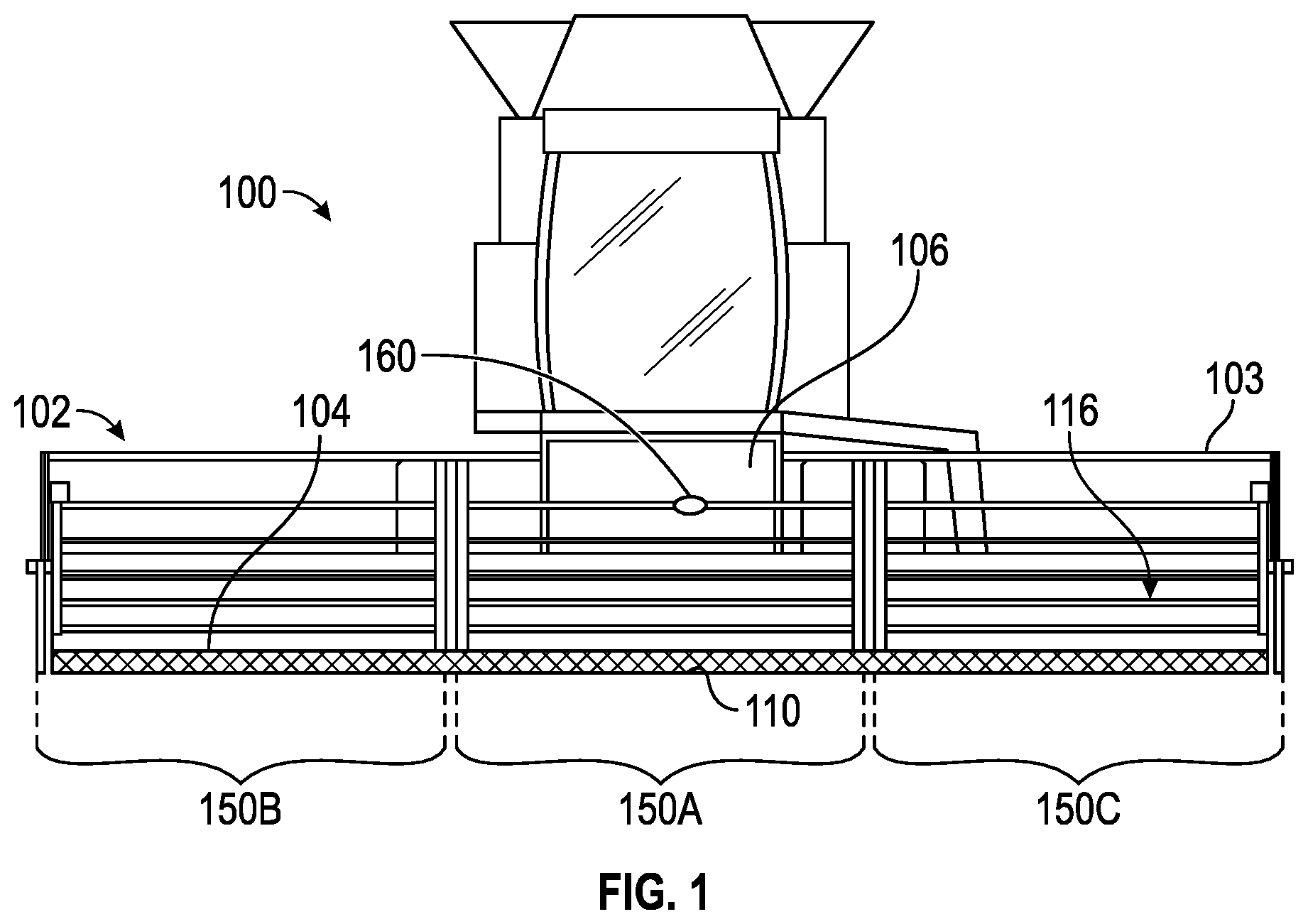Patent US11793111 — Harvesting head reel-mounted laser measurement — Figure 1