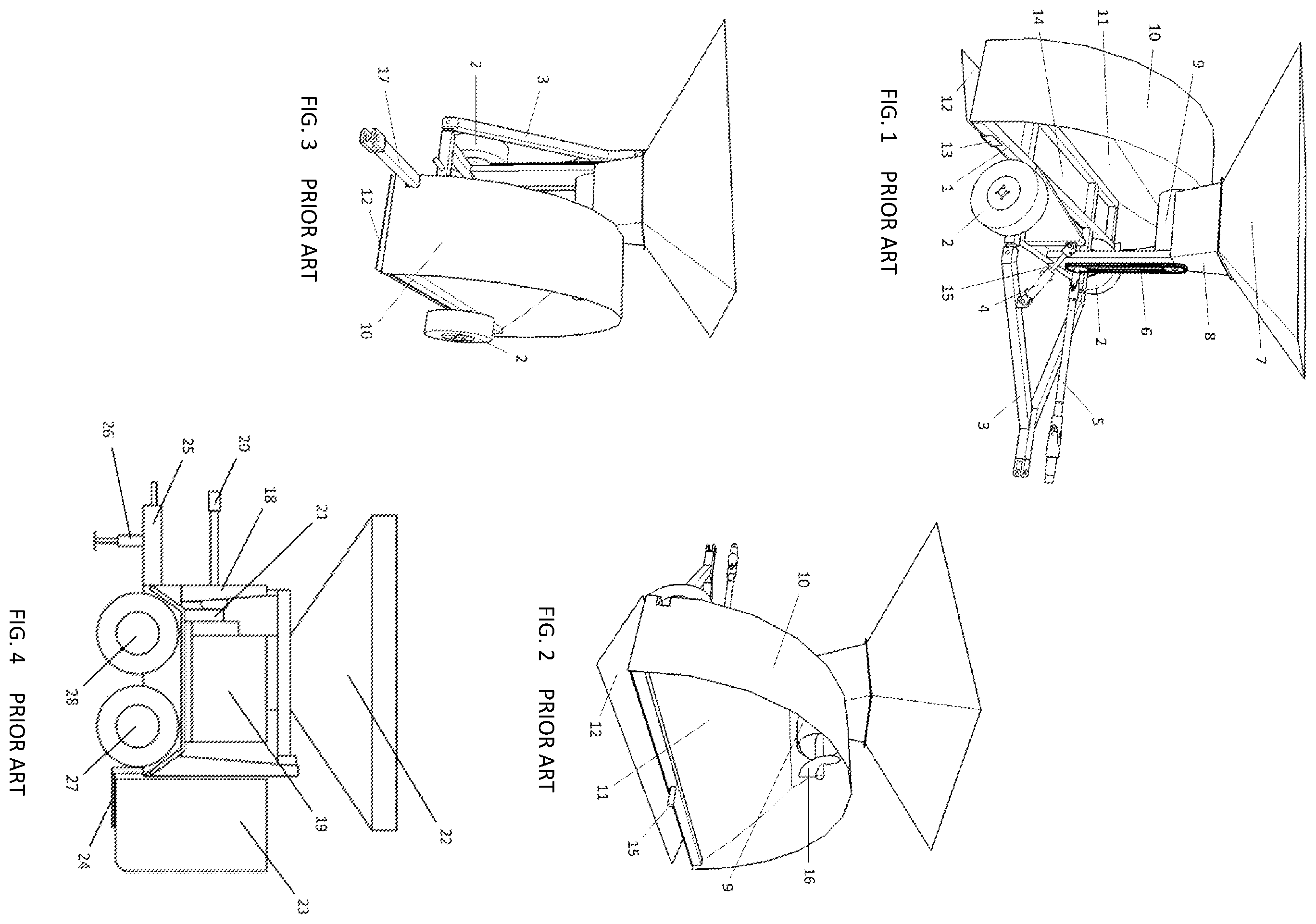 Patent US11793117 — Self-trailering grain bagging machine on four wheels — Figure 1