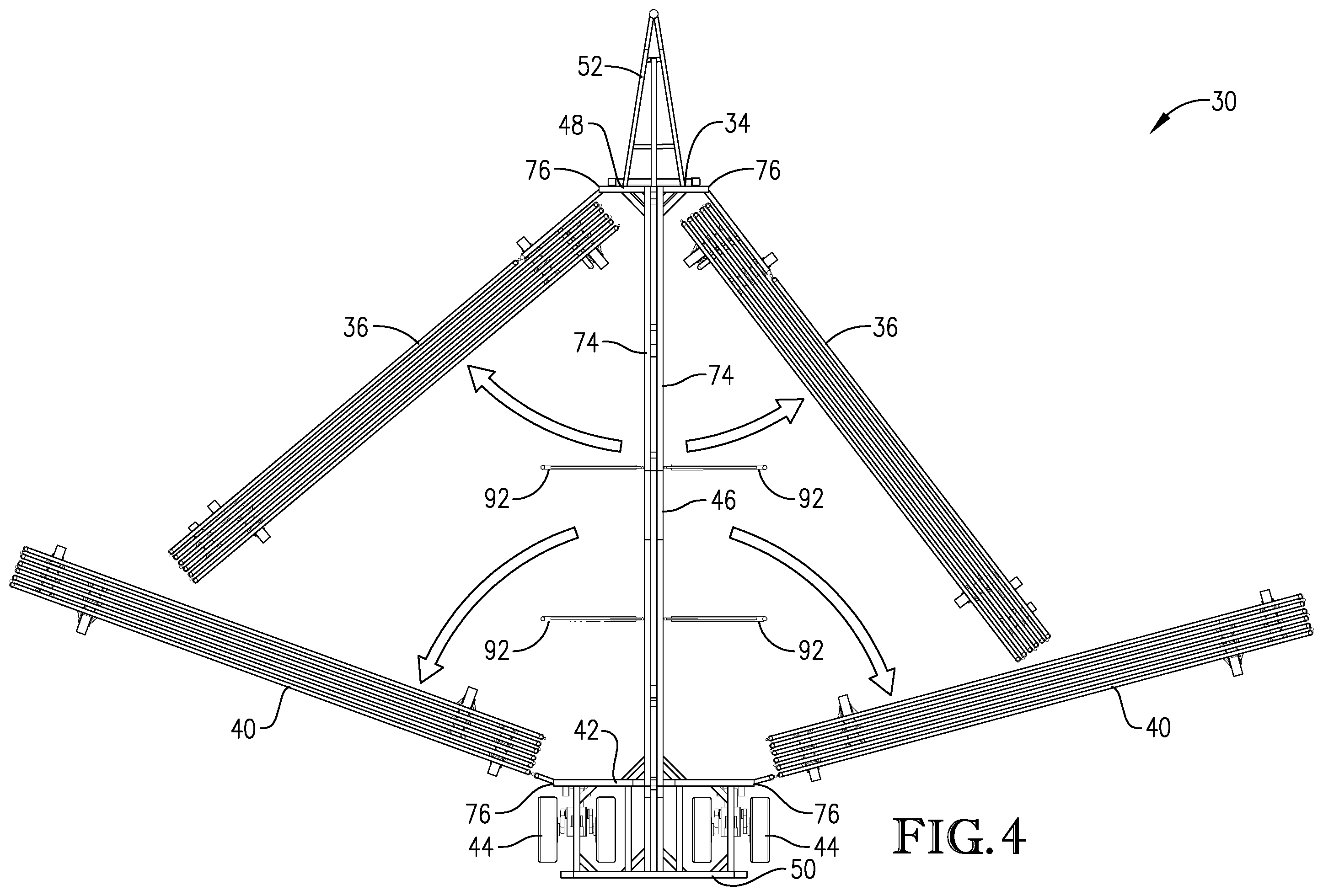 Patent US11793158 Figure 4 – Portable corral suspension with torsion axle
