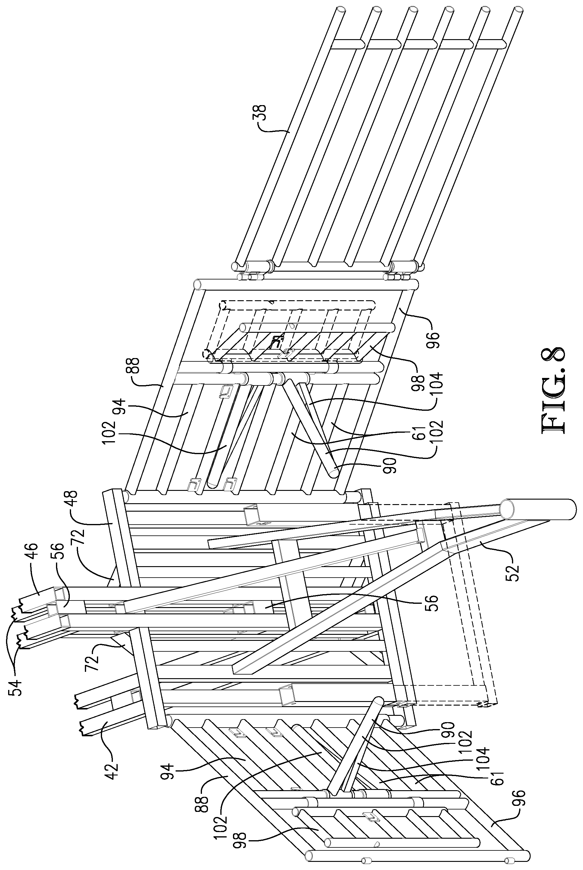 Patent US11793158 Figure 8 – Portable corral suspension with torsion axle