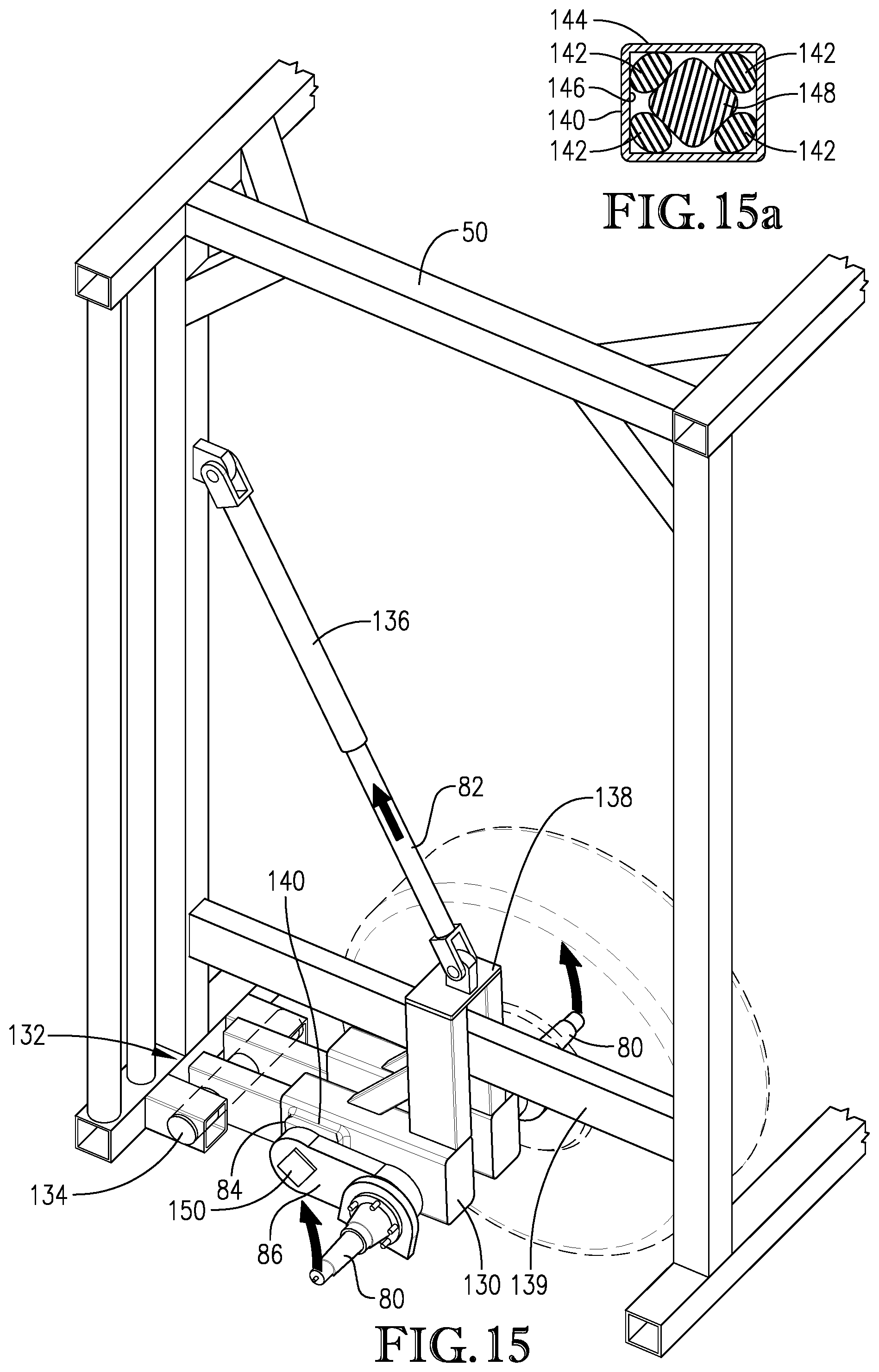 Patent US11793158 Figure 14 – Portable corral suspension with torsion axle