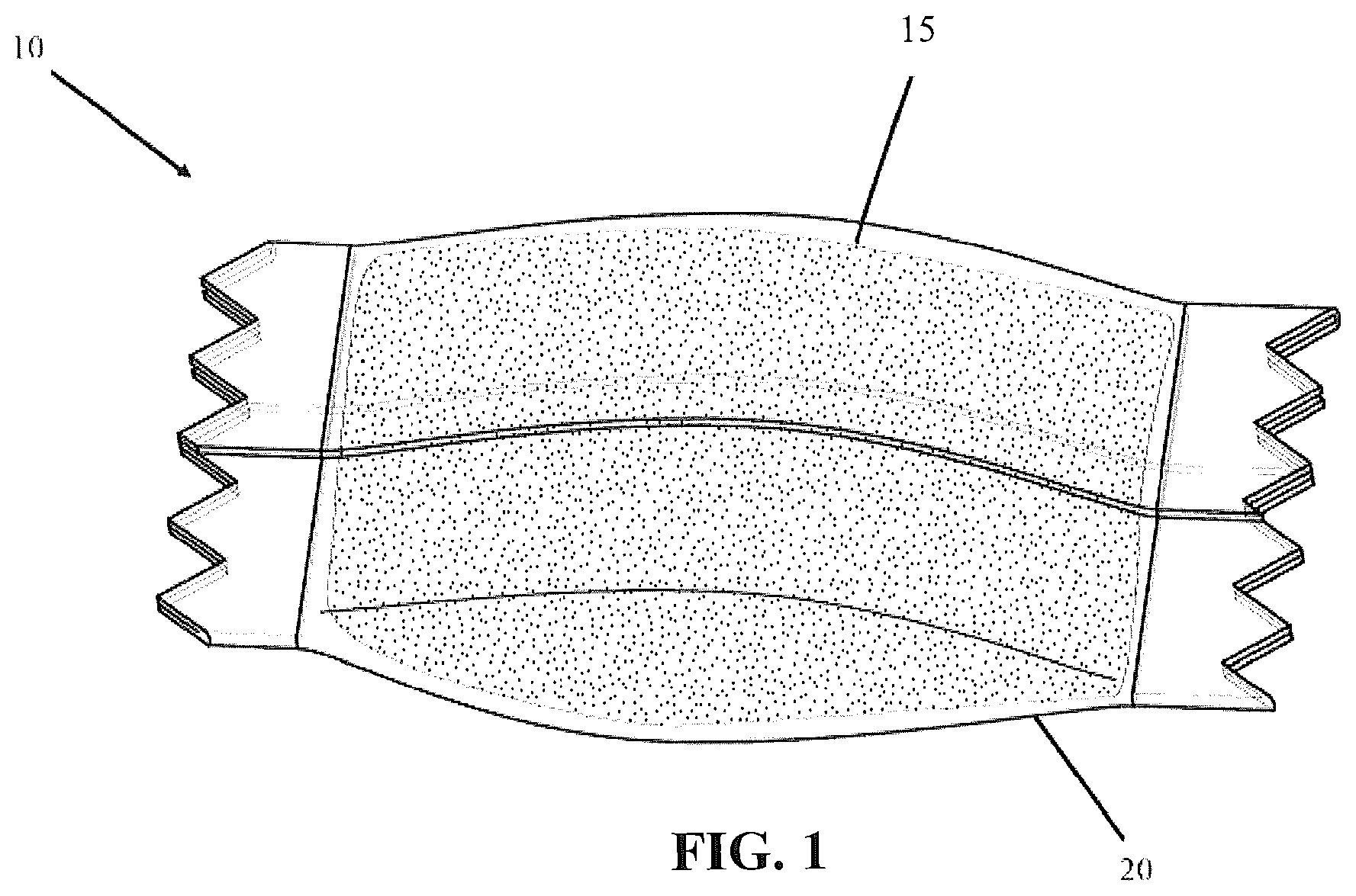 Patent US11793235 — Nonwoven pouch comprising heat sealable binder fiber — Figure 1