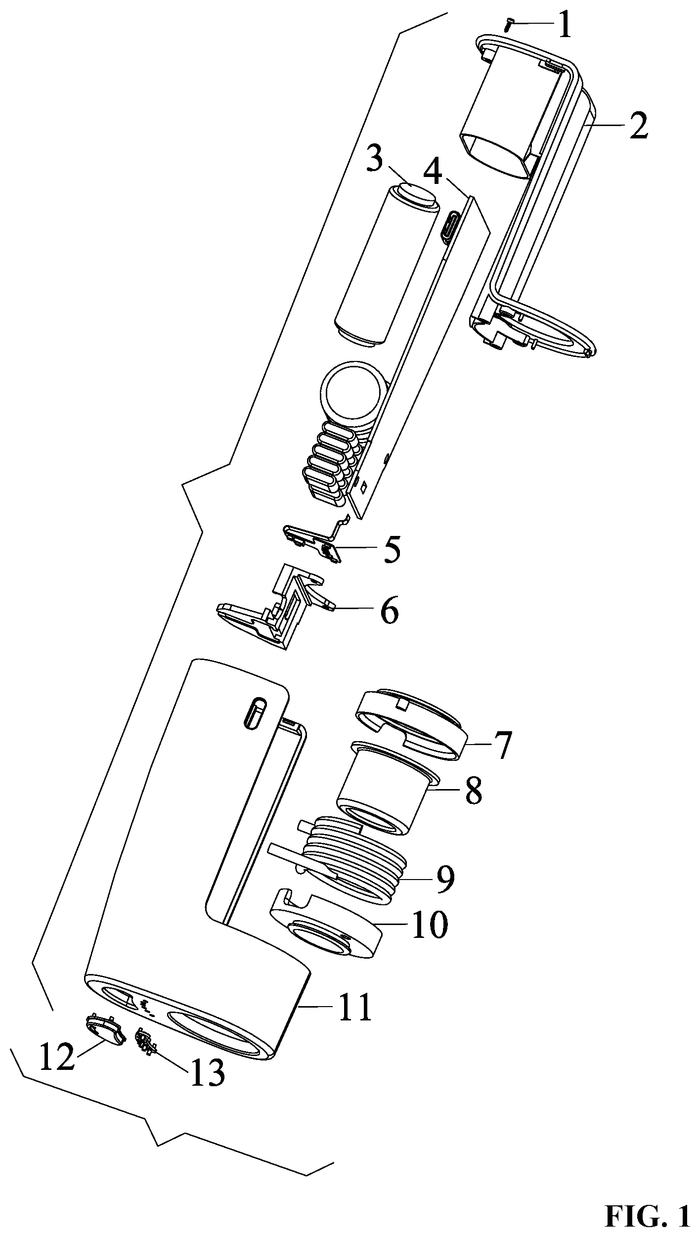Patent US11793240 — Heating handle — Figure 1