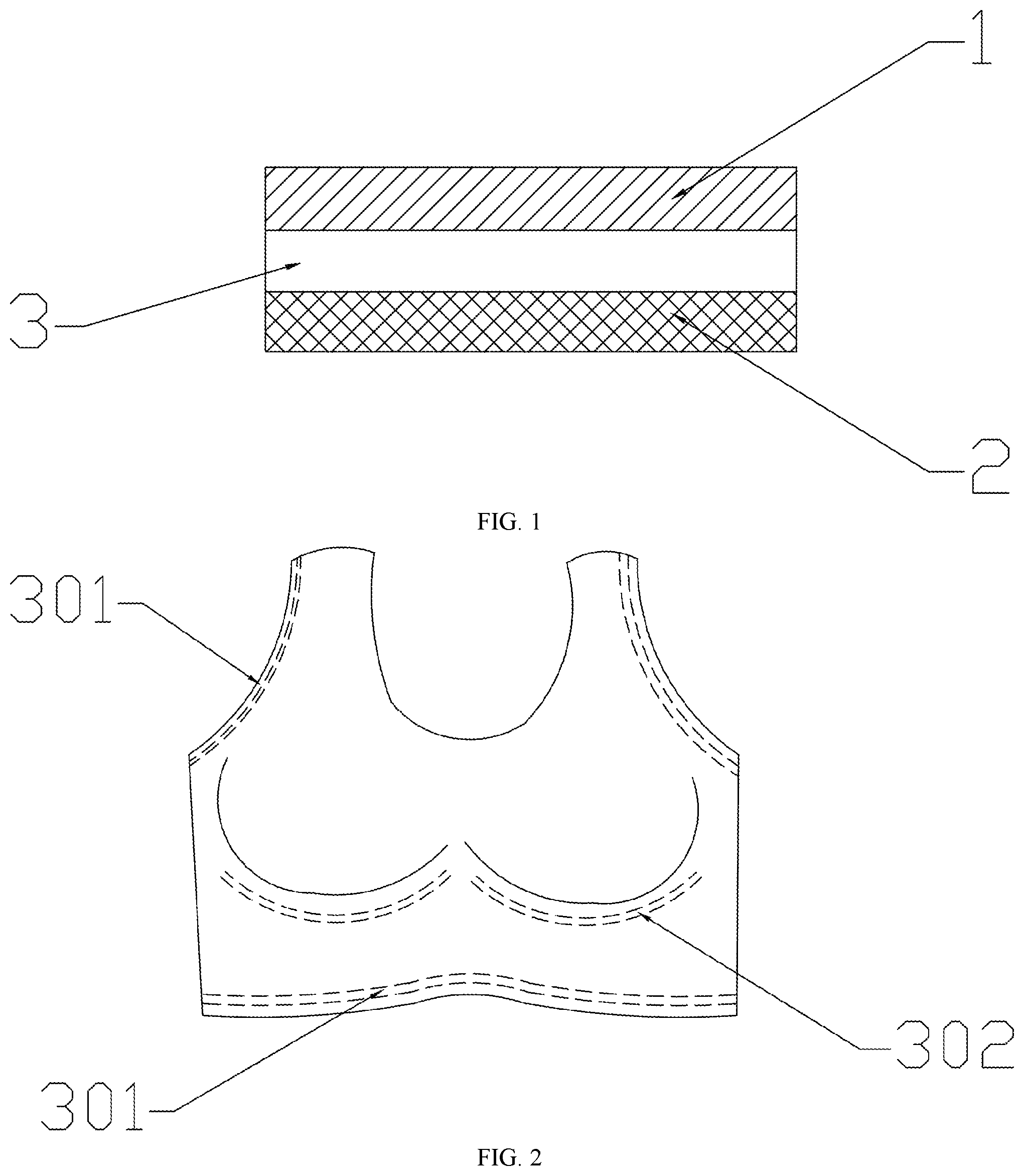 Patent US11793243 — High-elastic, lightweight and comfortable underwear and a production process thereof — Figure 1