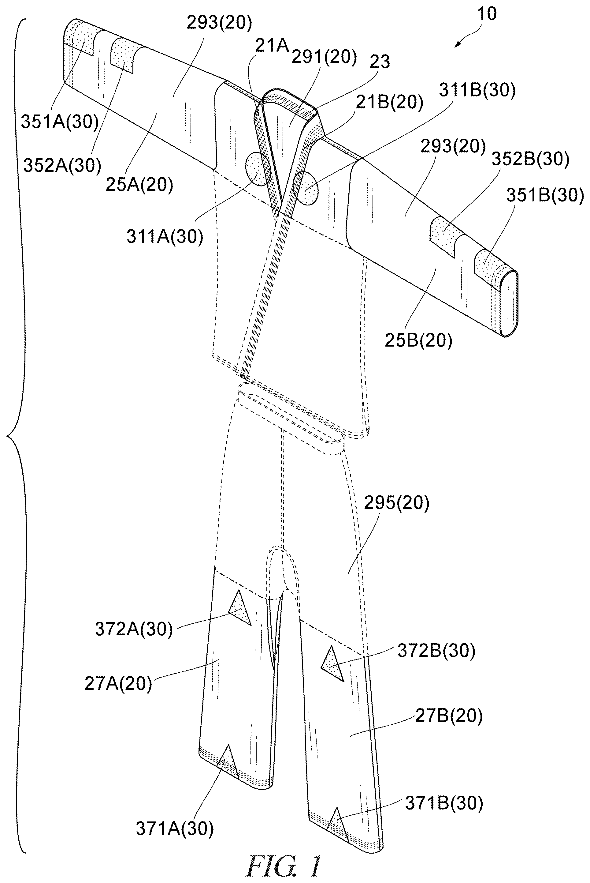 Patent US11793248 Figure 1 – Garment with visual indicia
