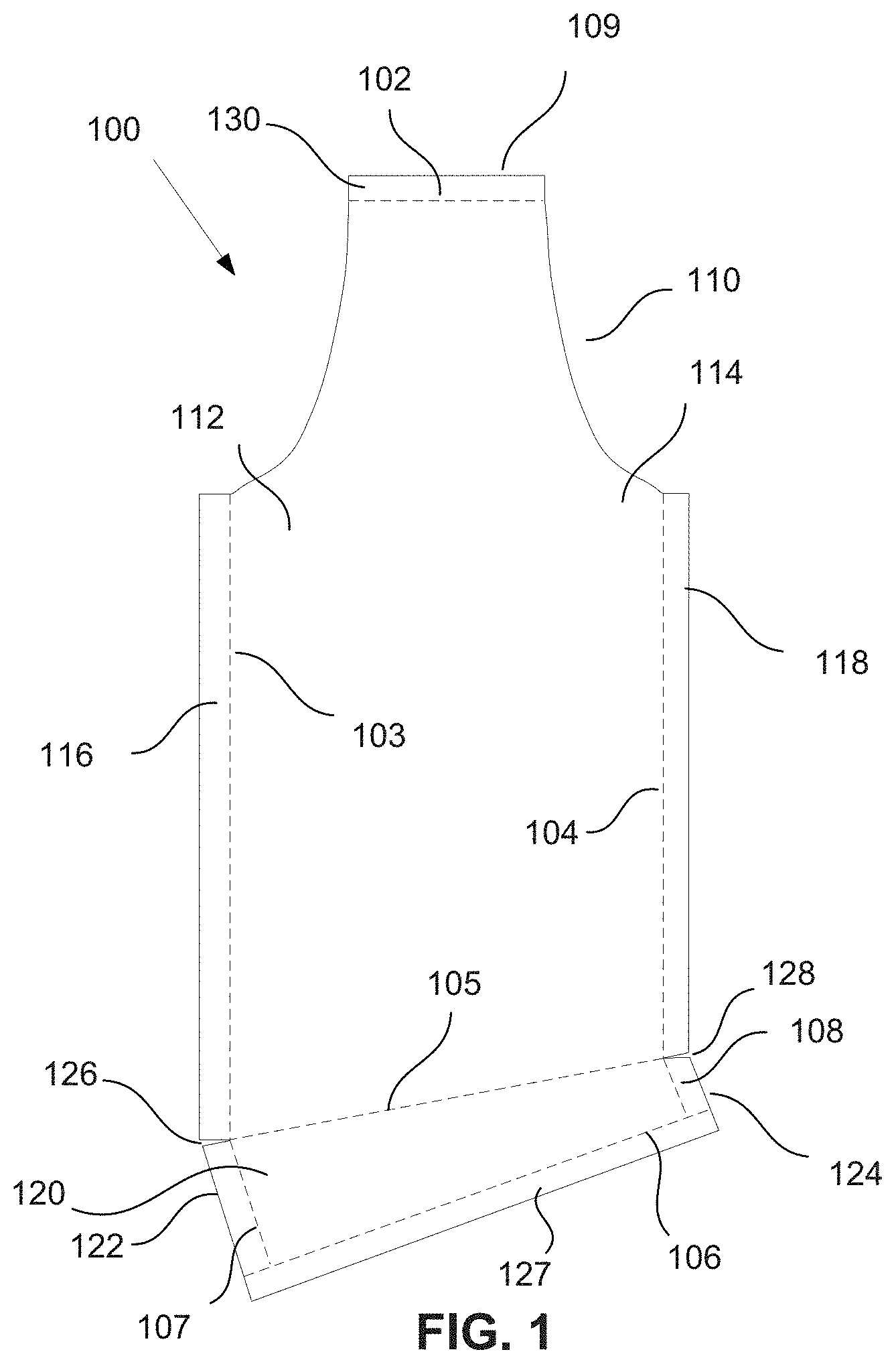 Patent US11793249 — Water resistant protective wash garment — Figure 1