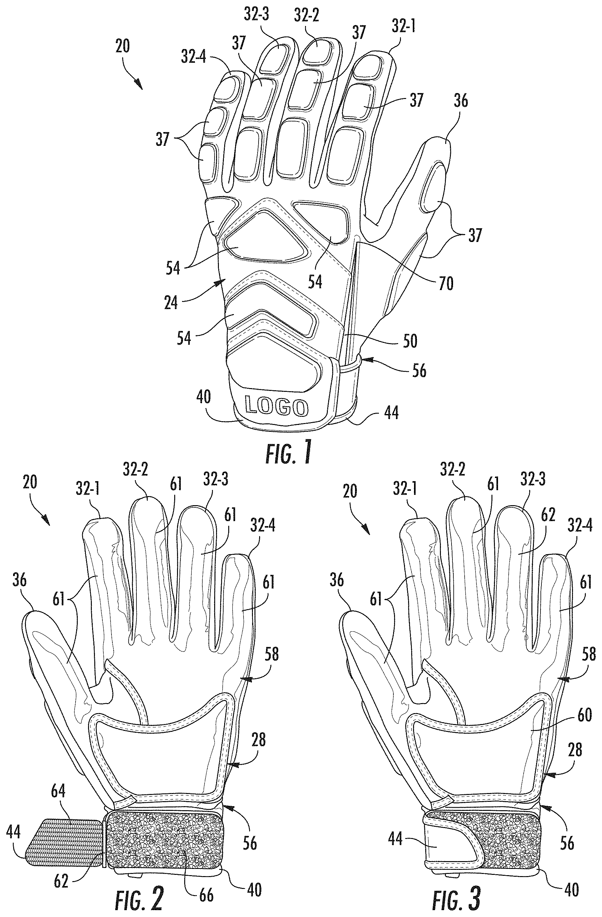Patent US11793254 — Sports glove — Figure 1
