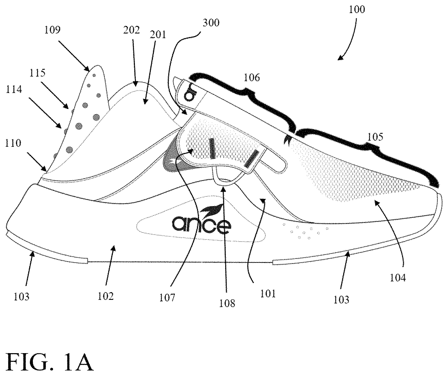 Patent US11793267 — Shoe and therapy system — Figure 1
