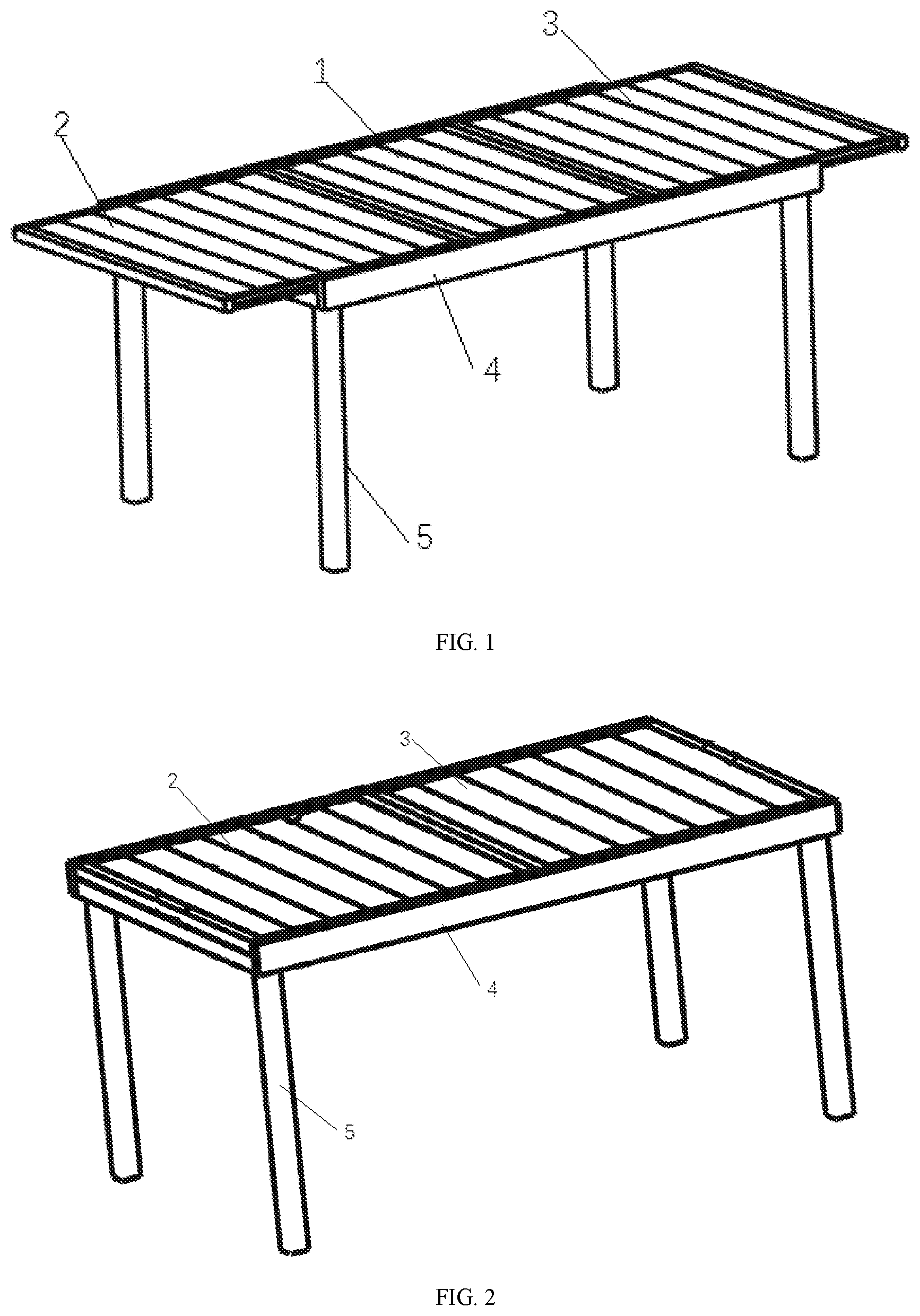 Patent US11793303 Figure 1 – Telescopic panel component and table