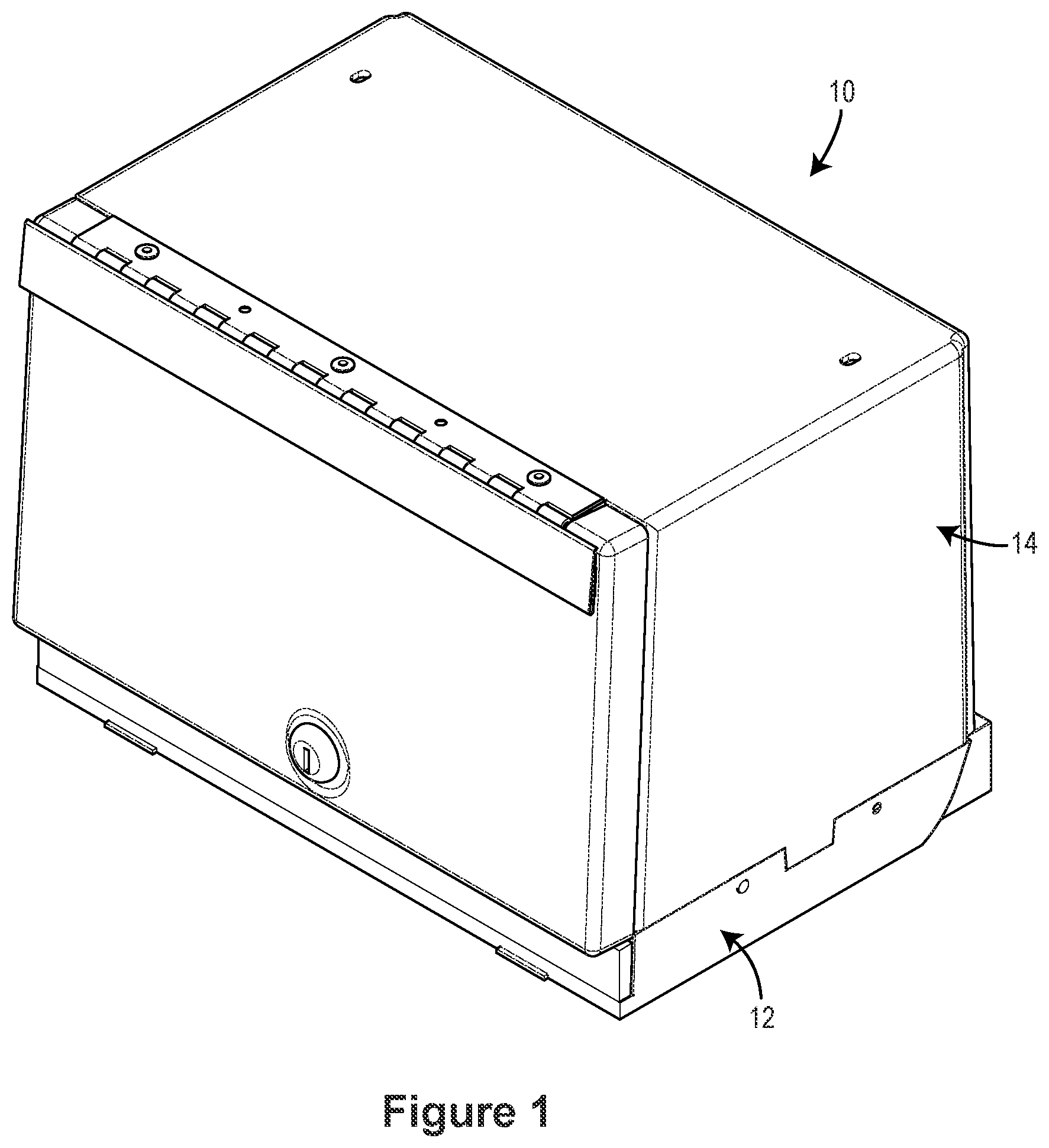 Patent US11793329 — Locking case system and method for cosmetic products — Figure 1