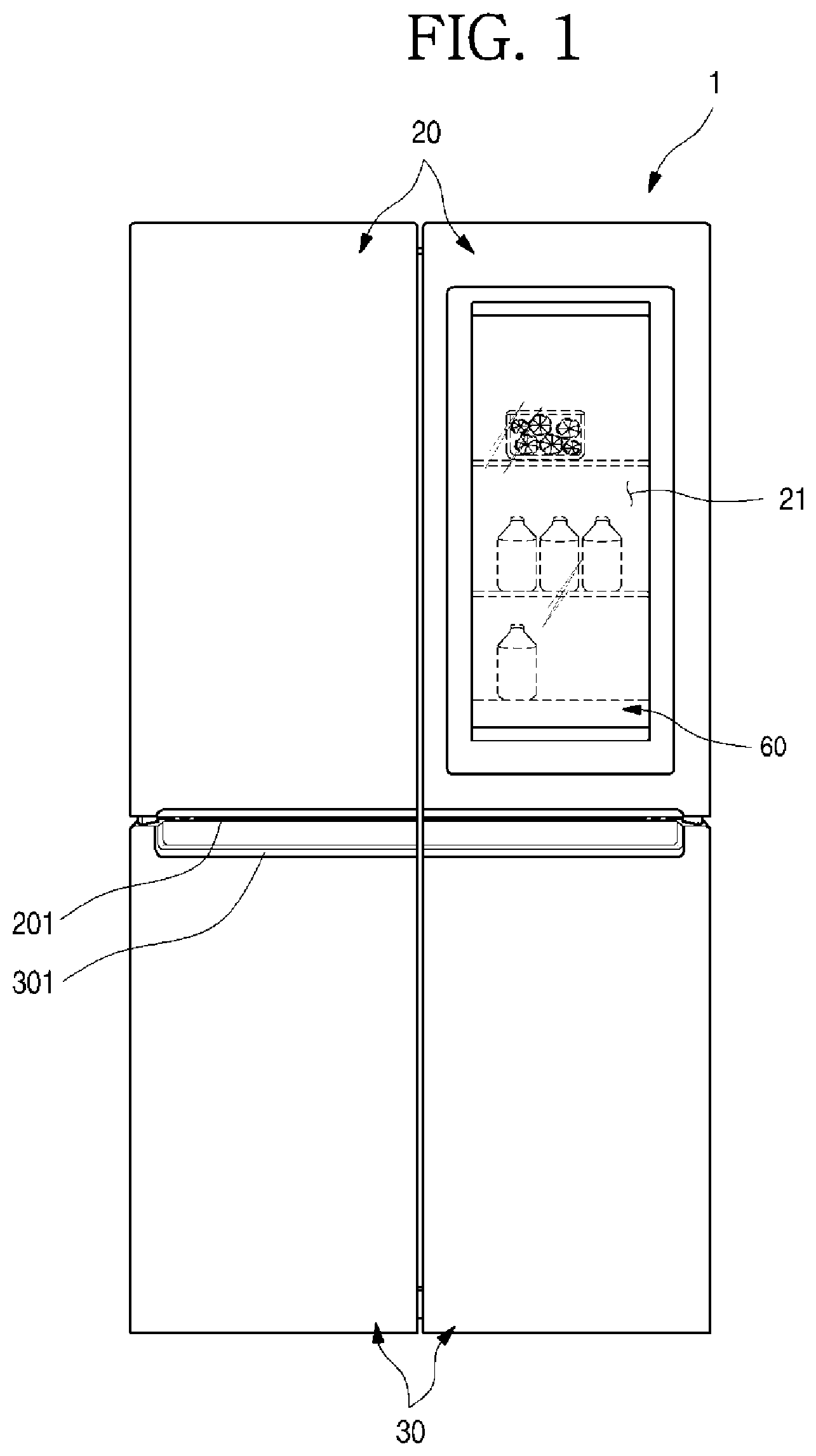 Patent US11793330 — Refrigerator — Figure 1