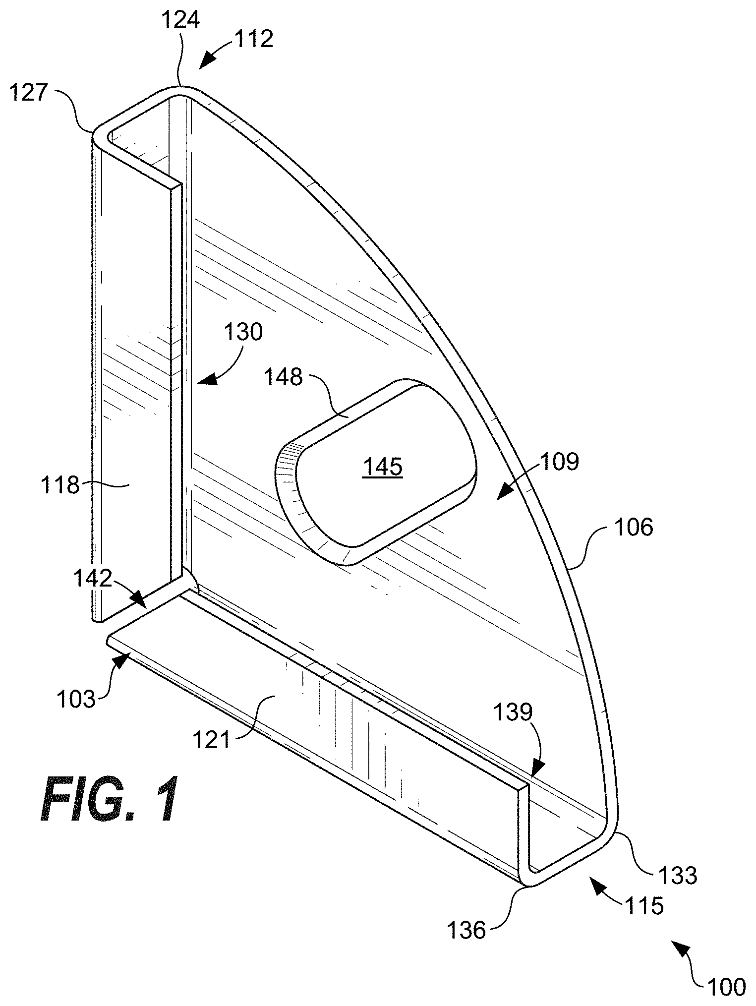 Patent US11793332 — Mounting bracket for securing objects to walls or other surfaces — Figure 1