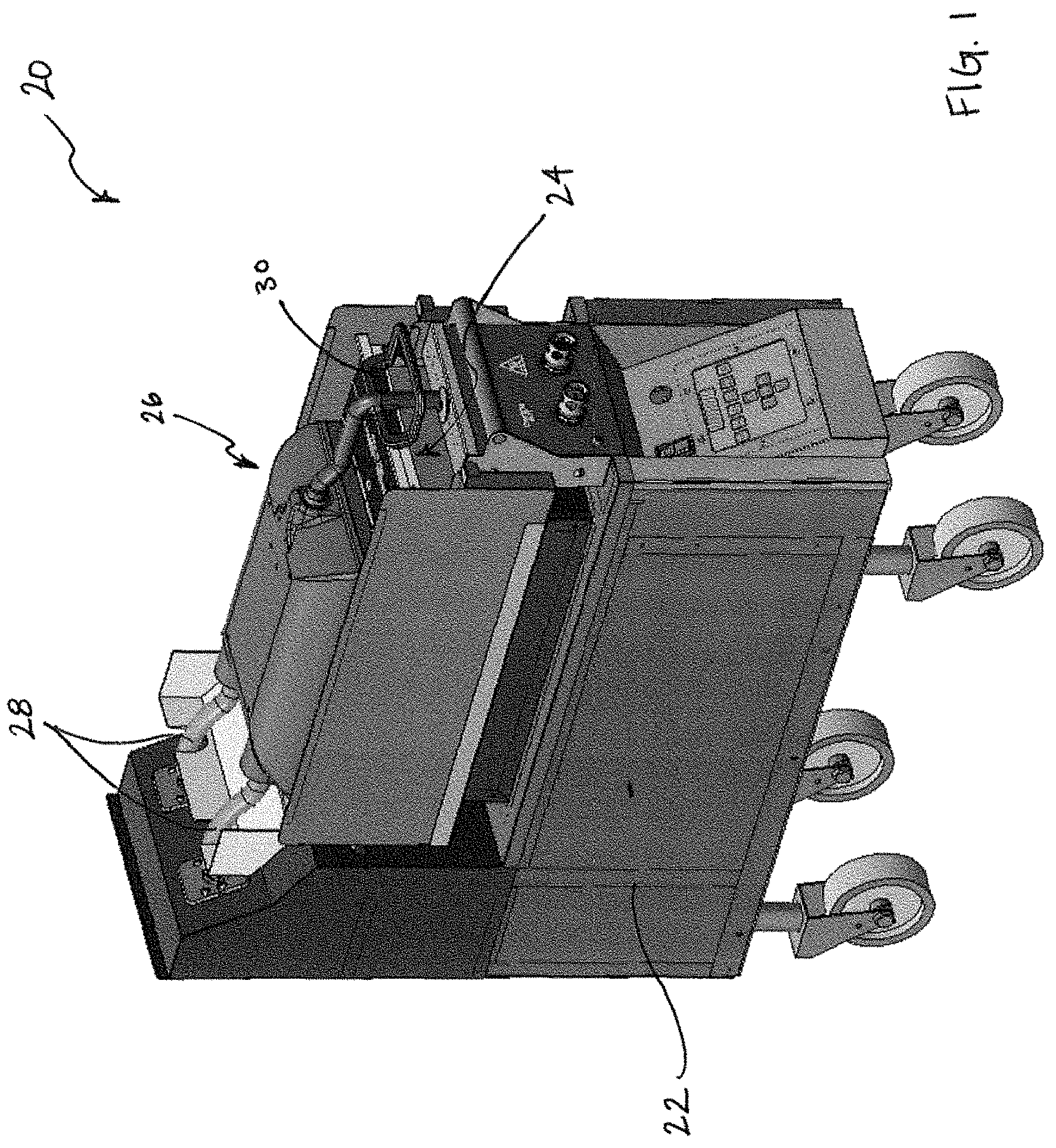 Patent US11793355 — Grilling appliance with lower platen position control — Figure 1