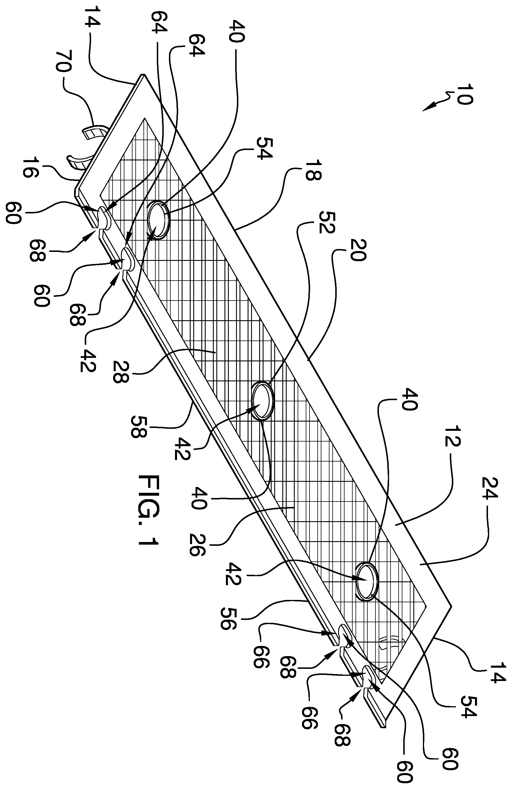 Patent US11793364 — Bar mounting bath shelf device — Figure 1
