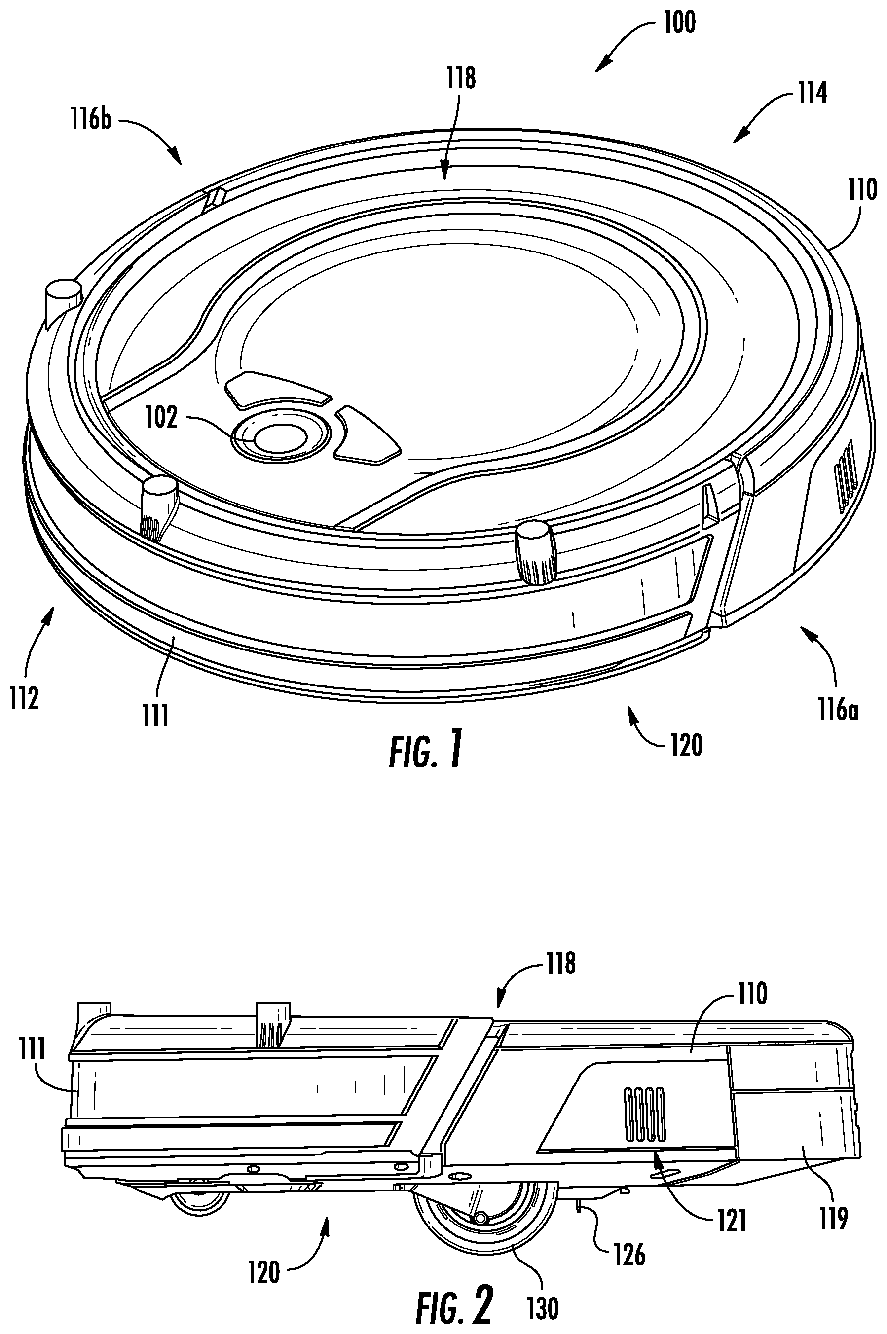 Patent US11793373 — Robotic cleaner with air jet assembly — Figure 1