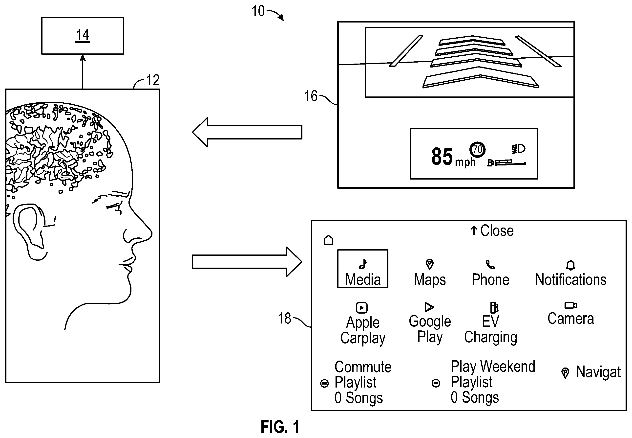 Patent US11793434 — System to perform visual recognition and vehicle adaptation — Figure 1