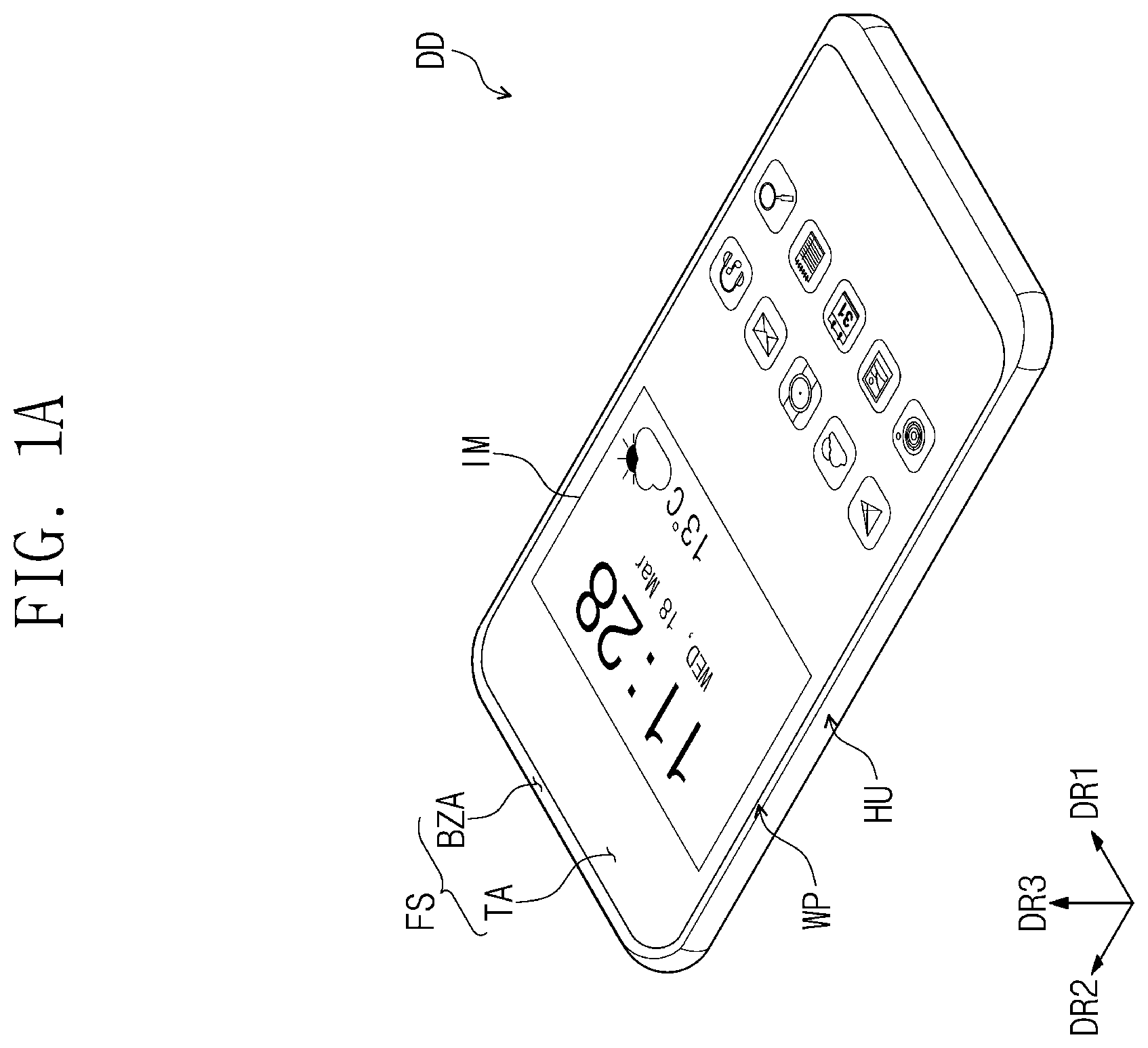 Patent US11793465 — Display device including biometric sensor and operating method thereof — Figure 1